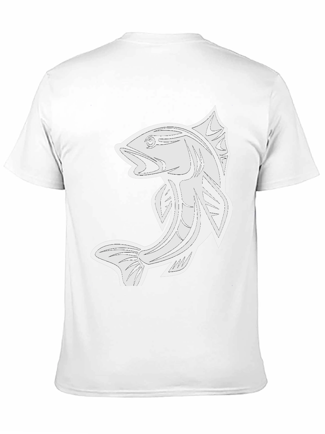 Black Graphic Tee - Fish Design