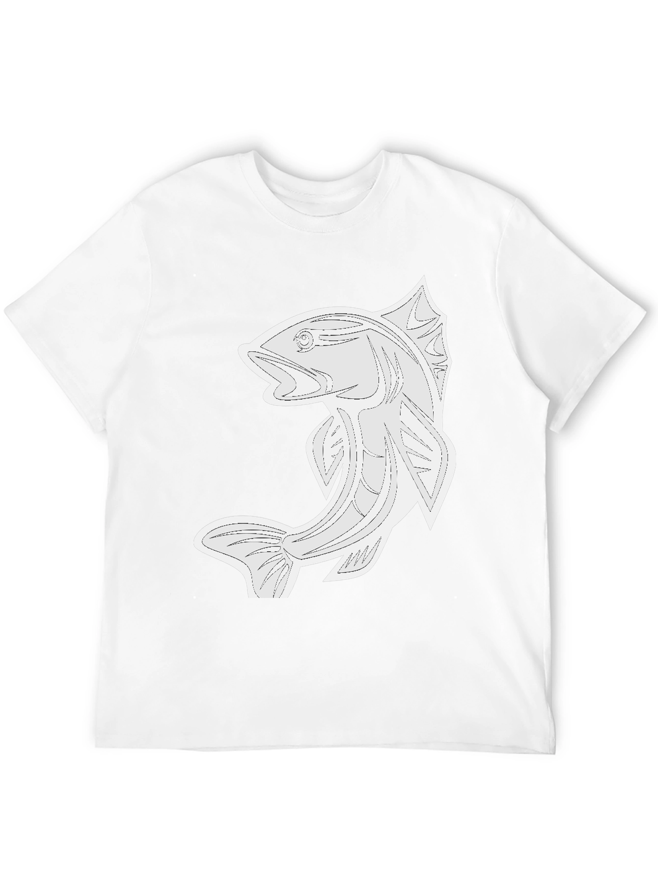 Black Graphic Tee - Fish Design