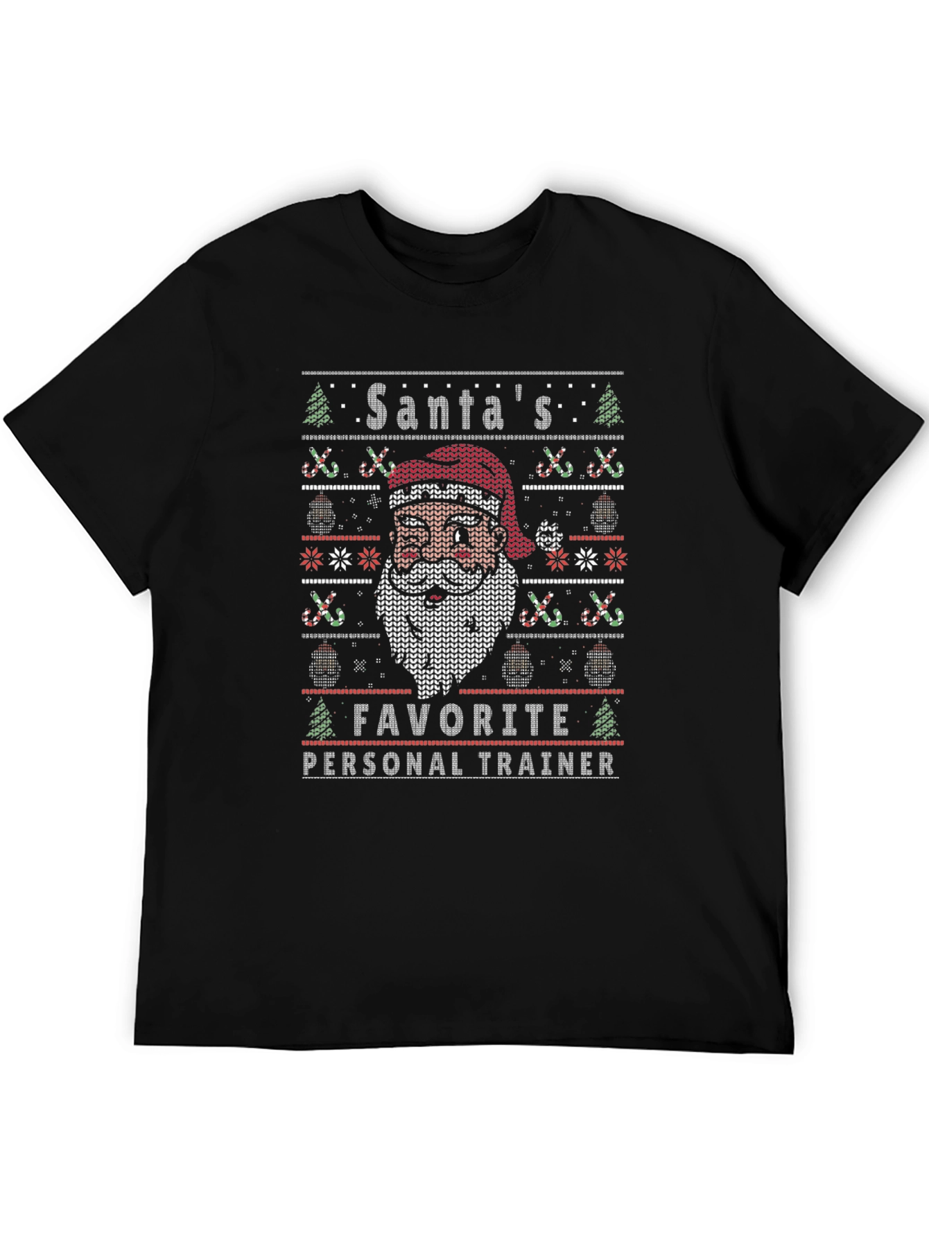 Santas Favorite Personal Trainer Ugly Christmas Sweater T-Shirt