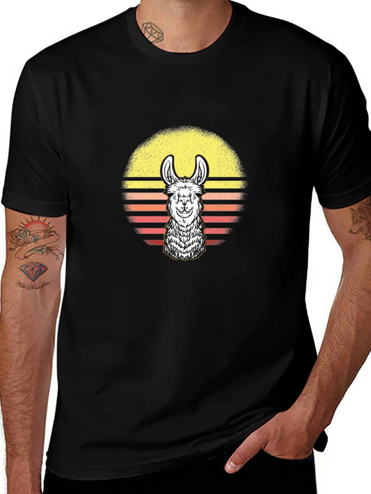 Retro Llama Sunset Graphic Tee