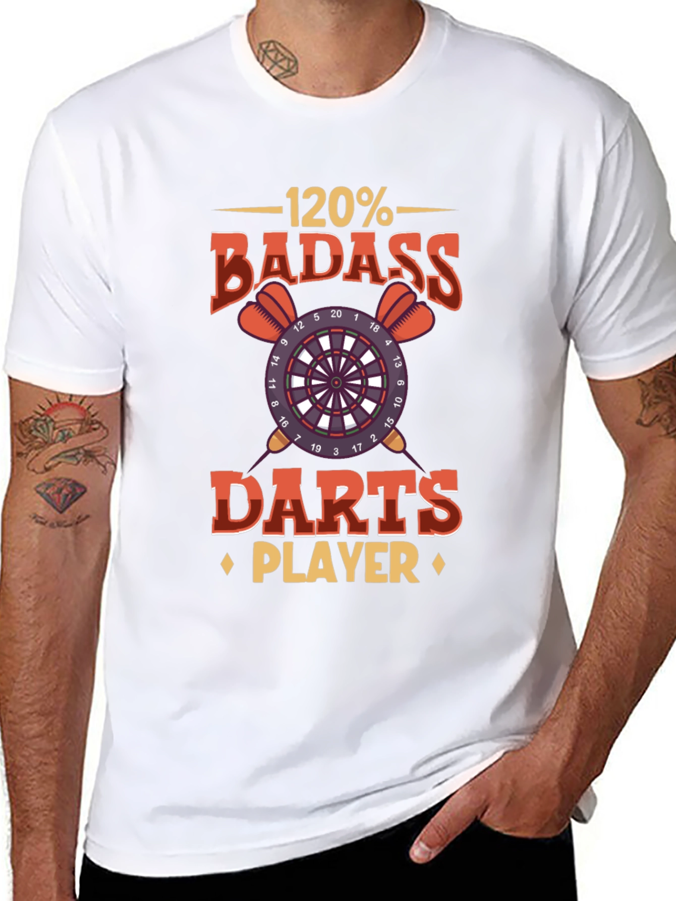 120% Badass Darts Player Graphic T-Shirt