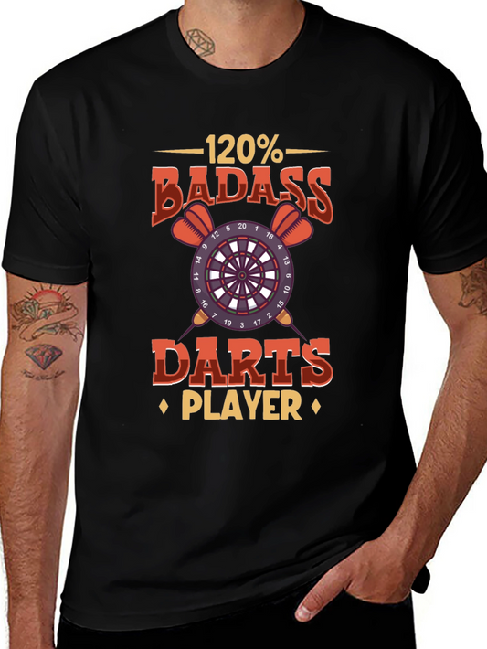 120% Badass Darts Player Graphic T-Shirt