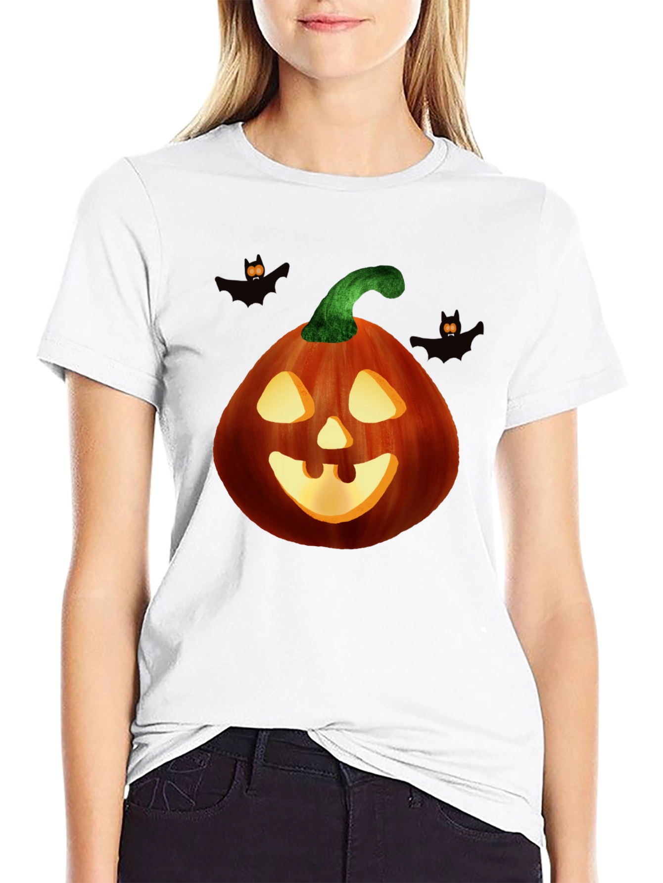 Halloween Pumpkin Graphic Tee - Spooky Season Style