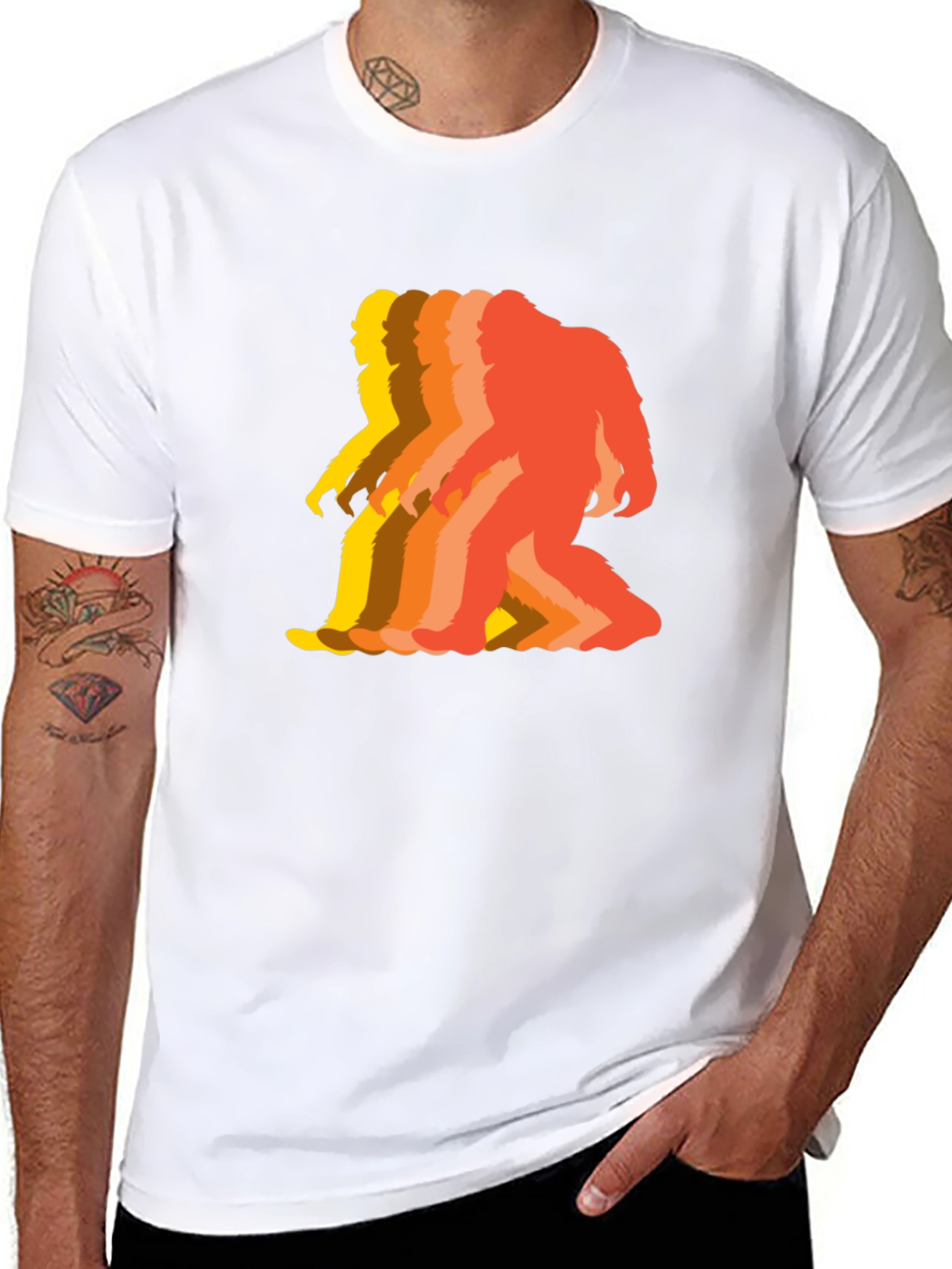 Retro Bigfoot T-Shirt - Squatch Silhouette Tee