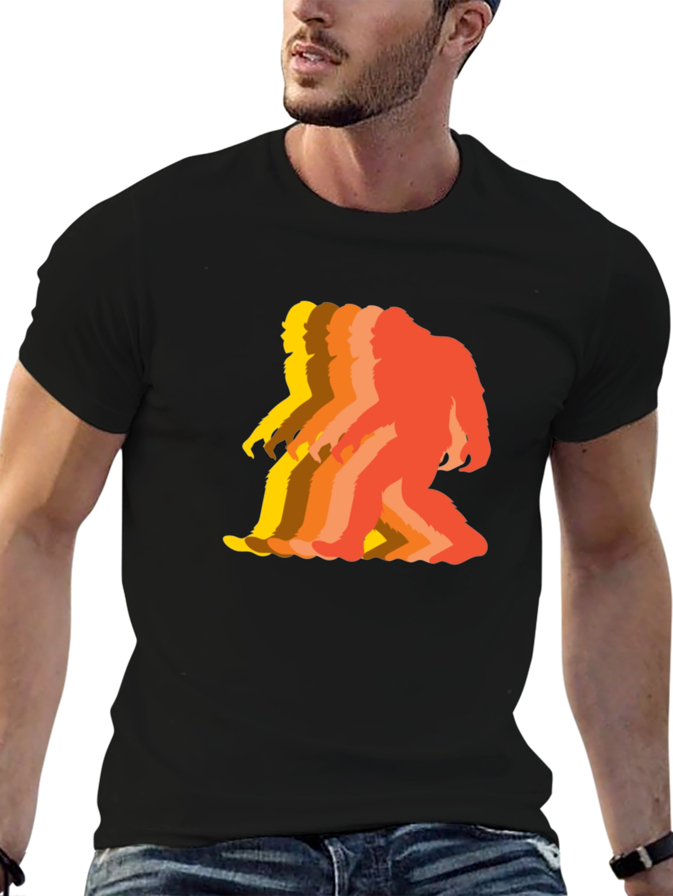Retro Bigfoot T-Shirt - Squatch Silhouette Tee