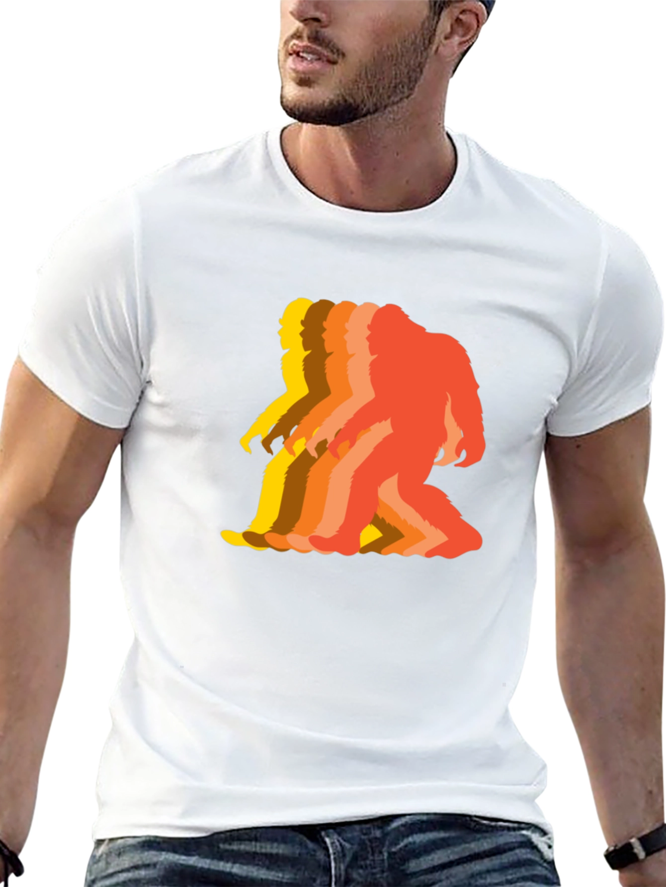 Retro Bigfoot T-Shirt - Squatch Silhouette Tee