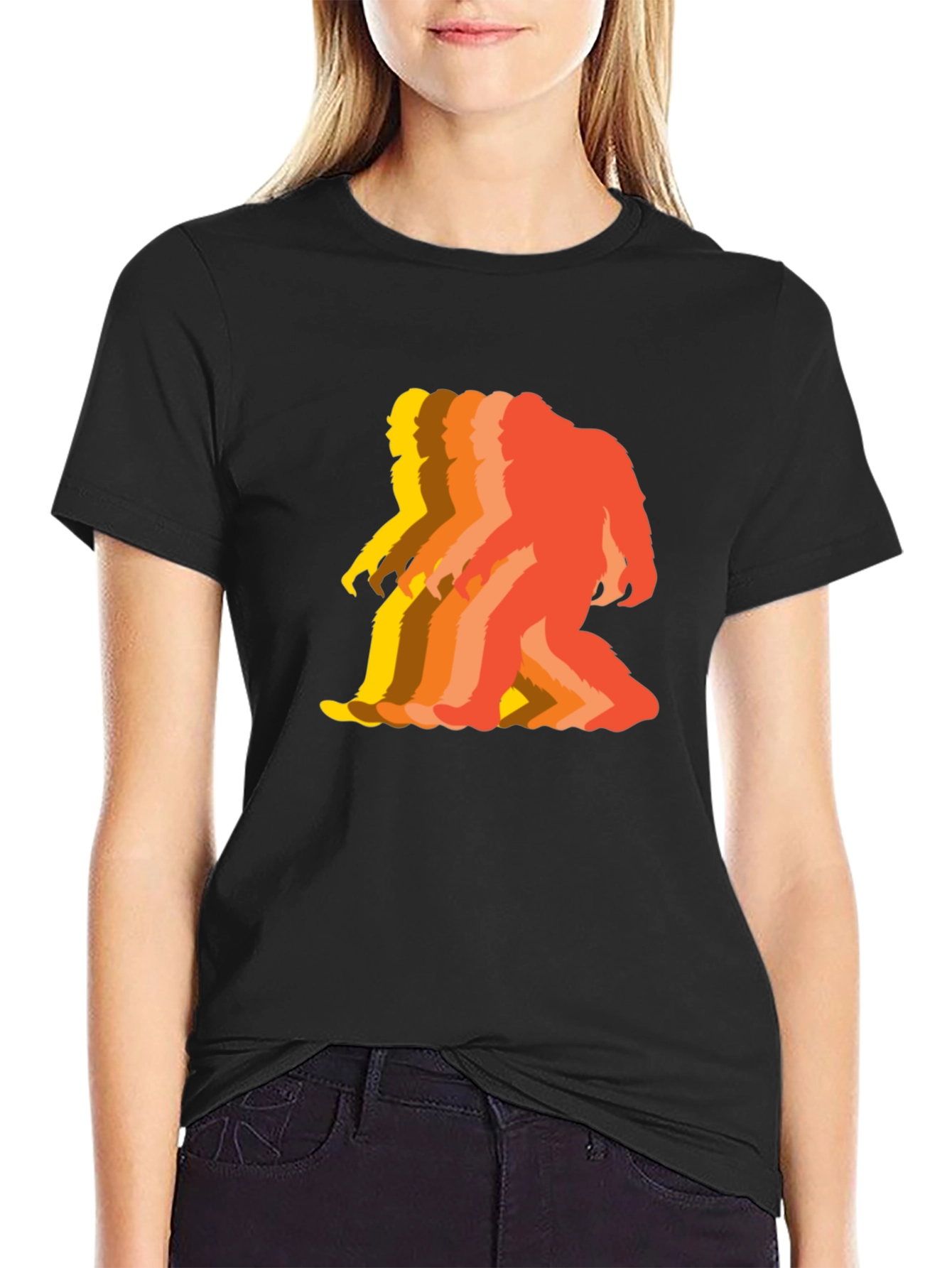 Retro Bigfoot T-Shirt - Squatch Silhouette Tee