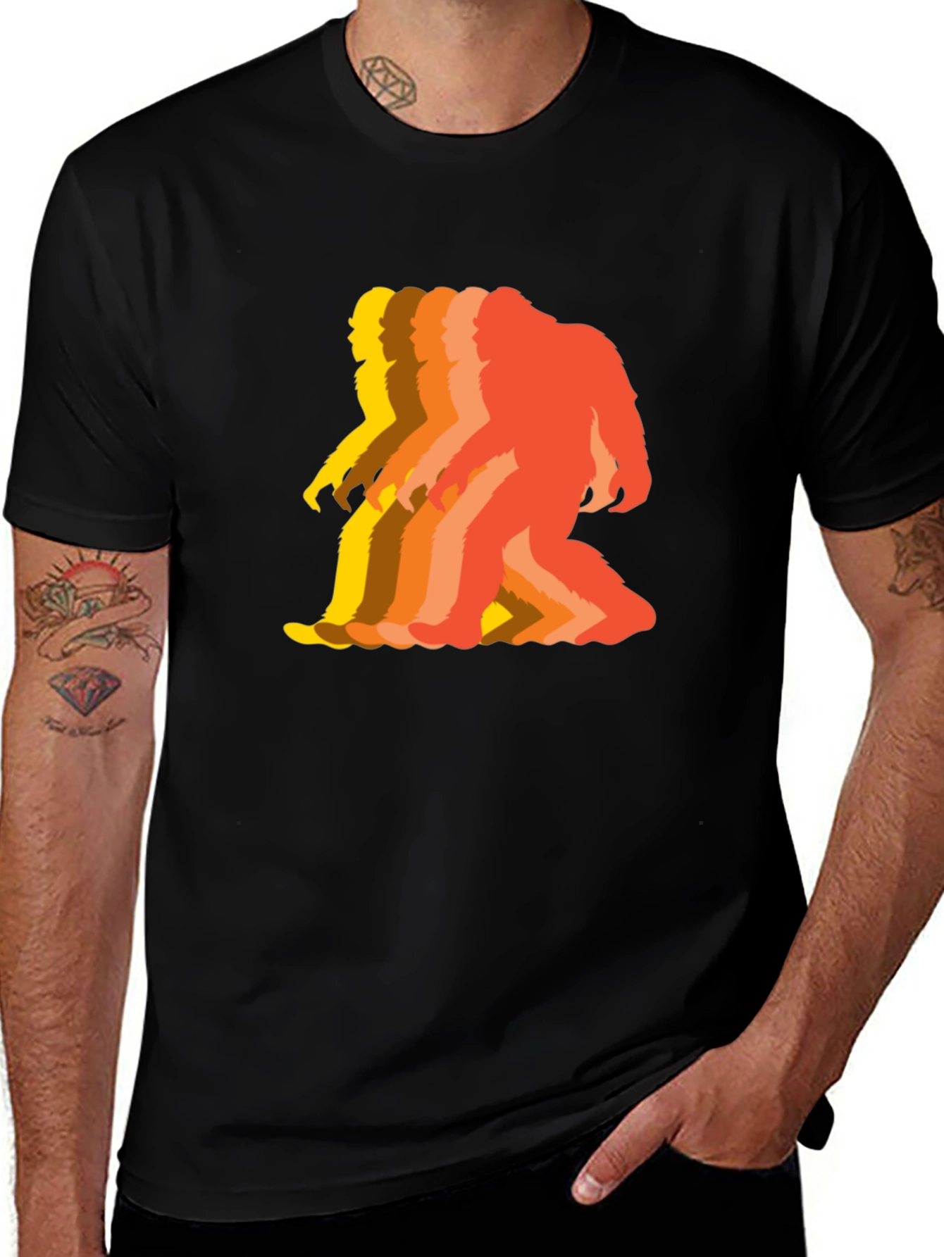 Retro Bigfoot T-Shirt - Squatch Silhouette Tee