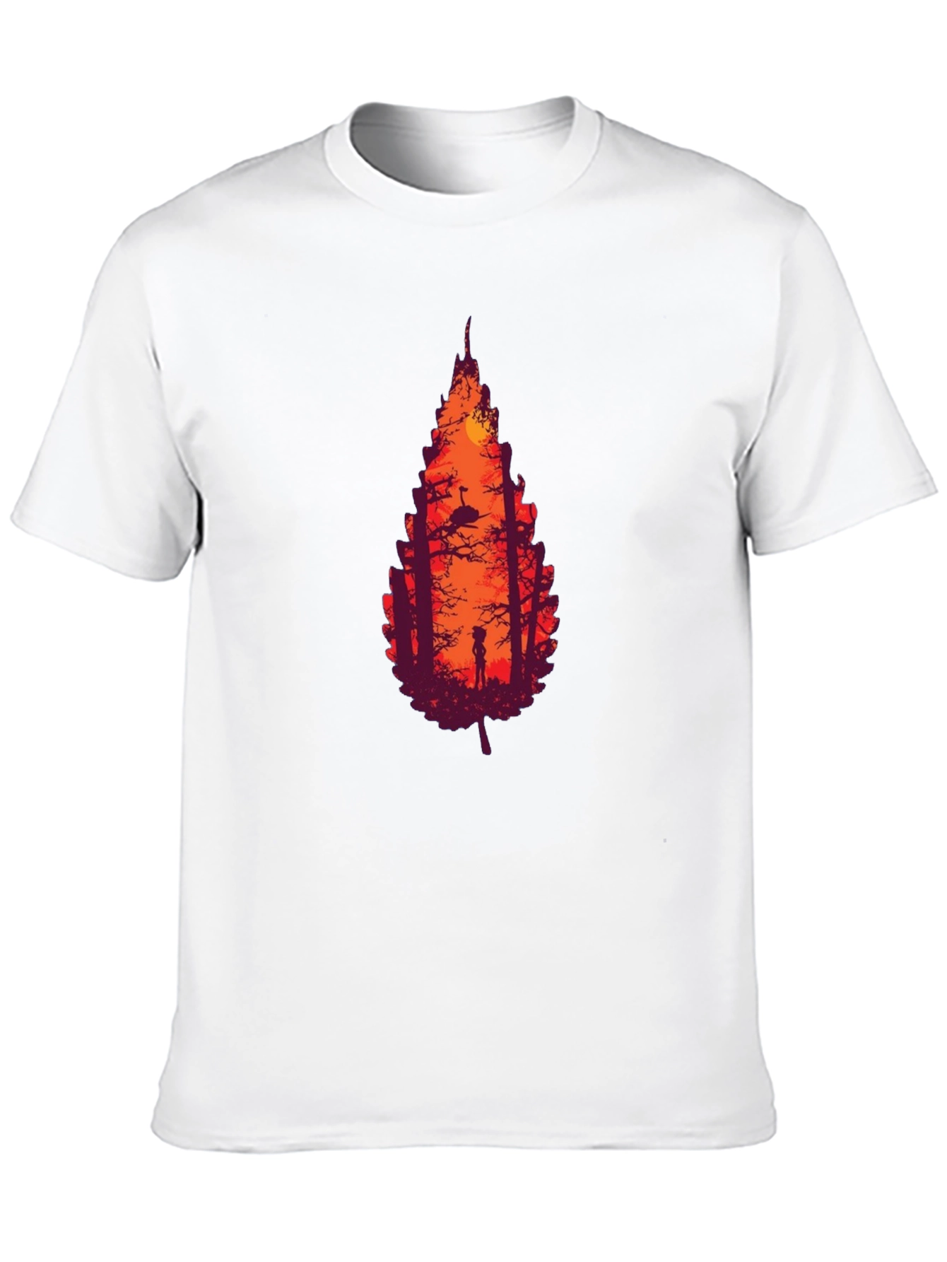 Nature Silhouette Leaf Graphic T-Shirt