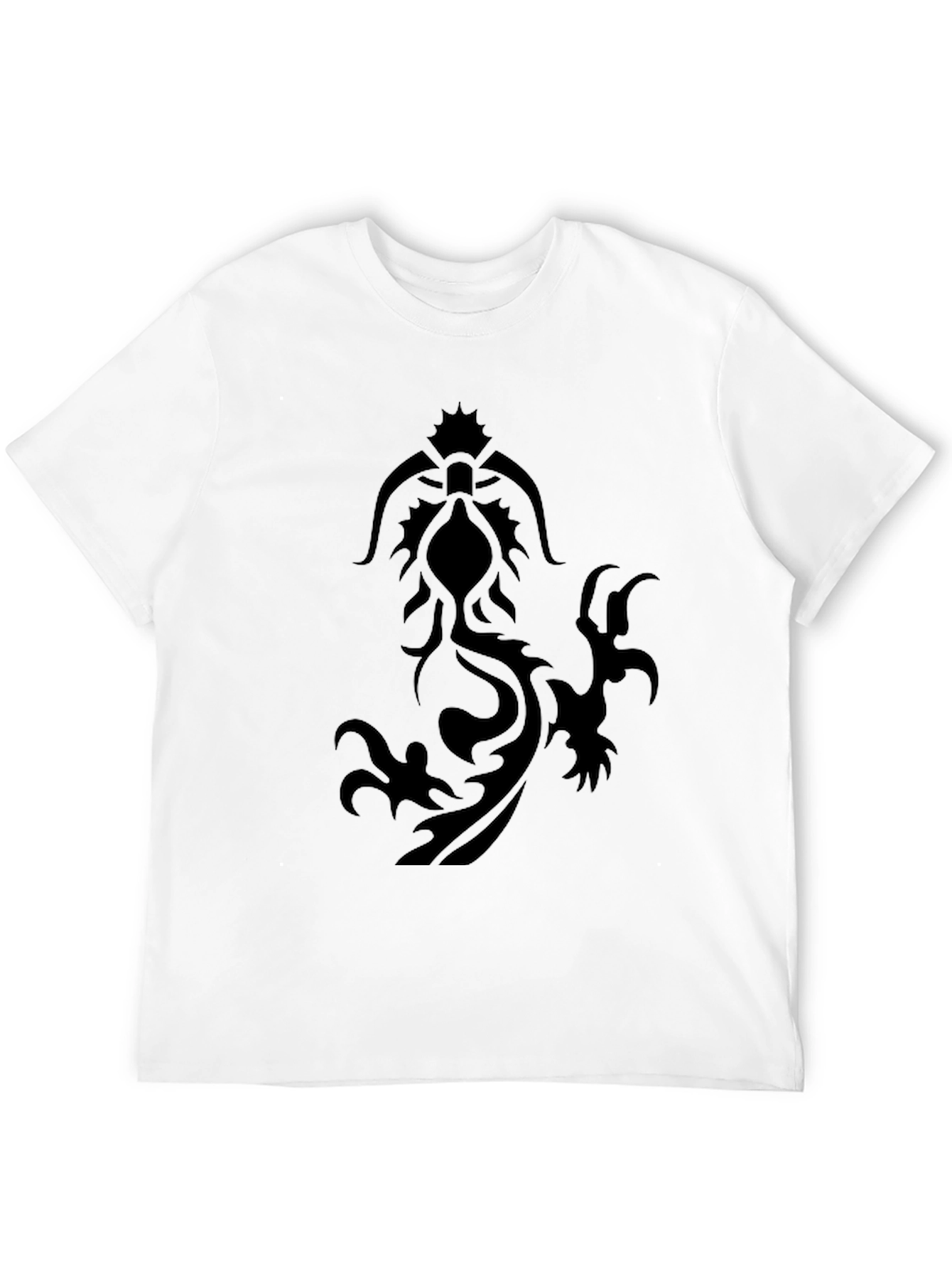 Black Tribal Dragon Graphic T-Shirt