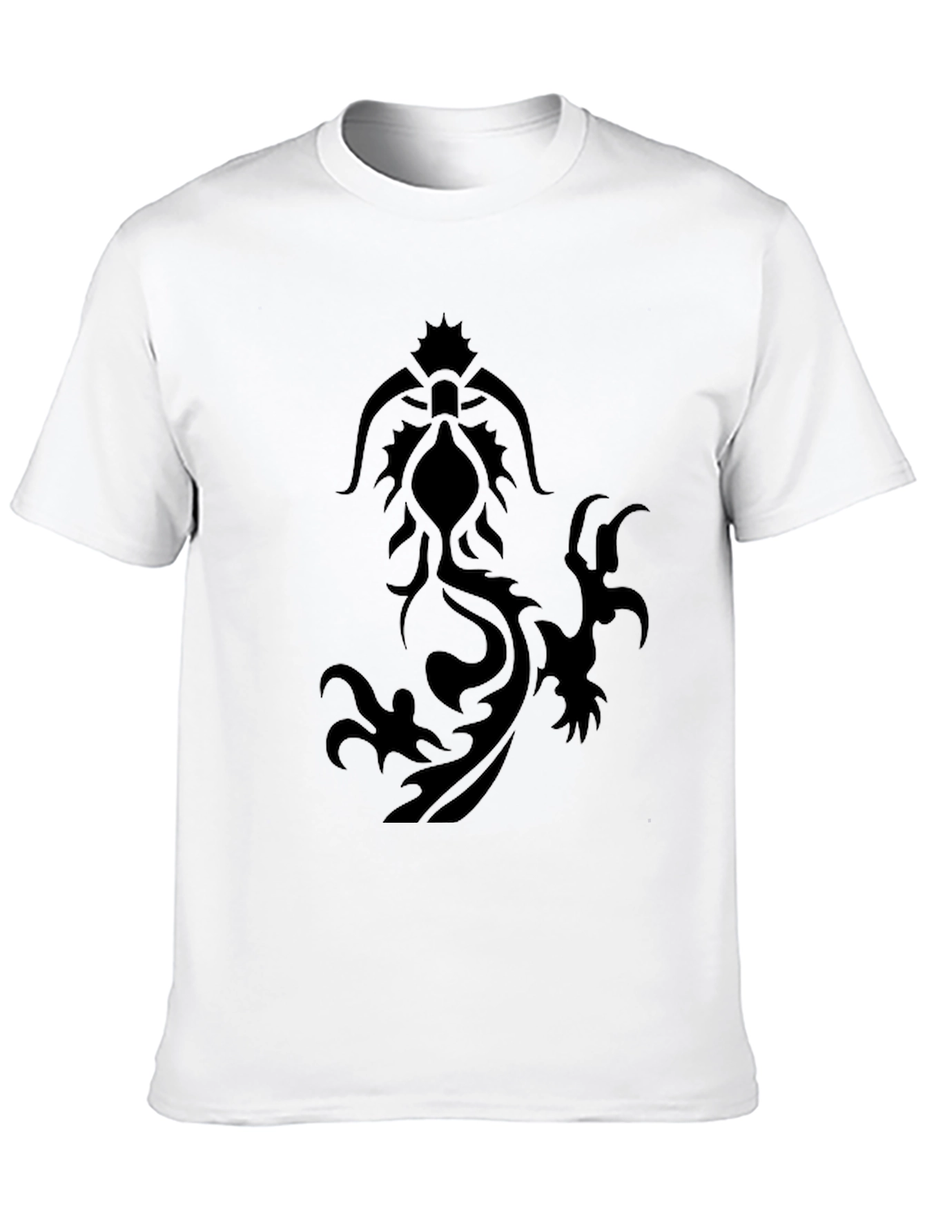 Black Tribal Dragon Graphic T-Shirt