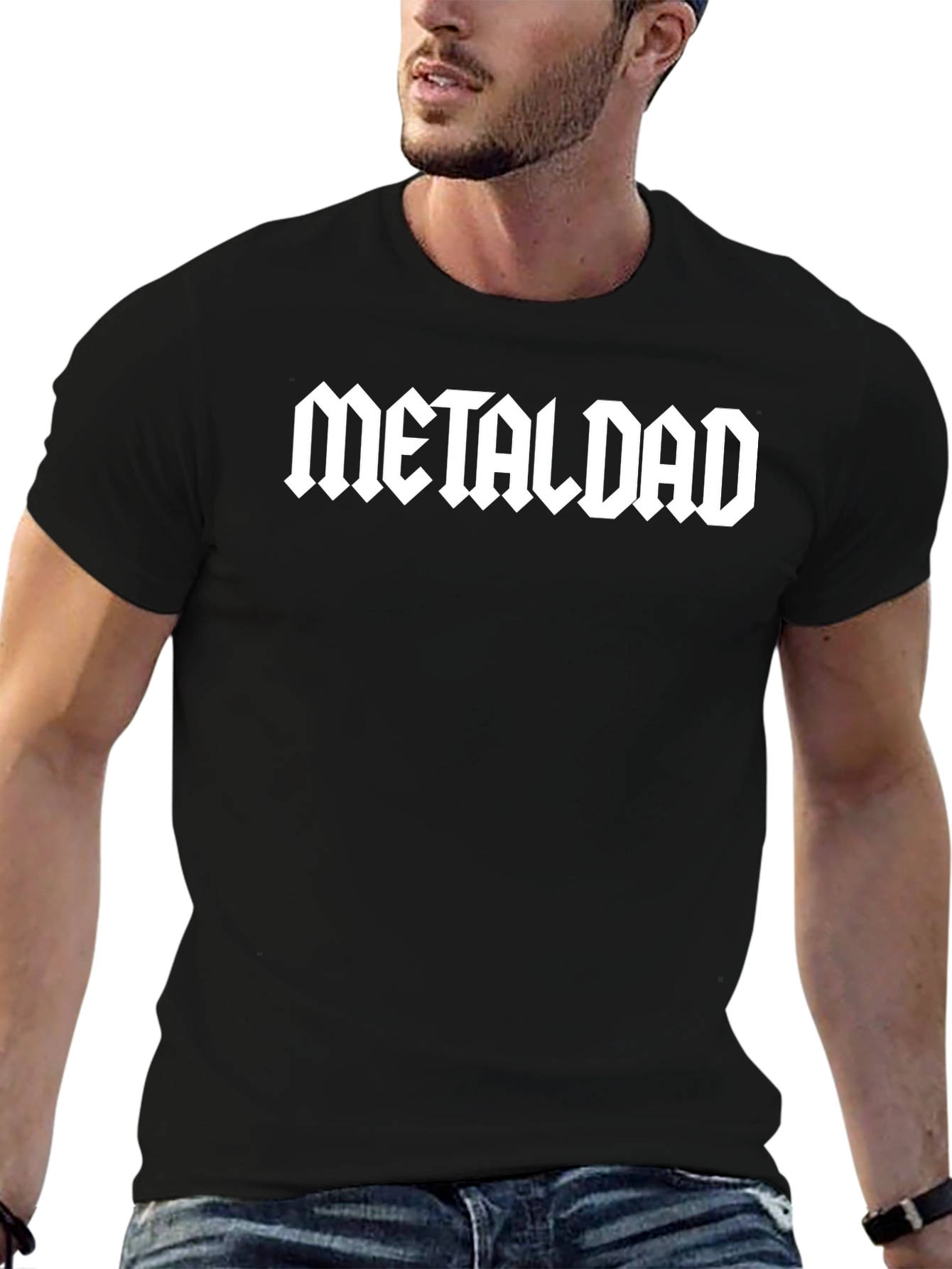 Metal Dad Graphic Tee - Black Cotton T-Shirt