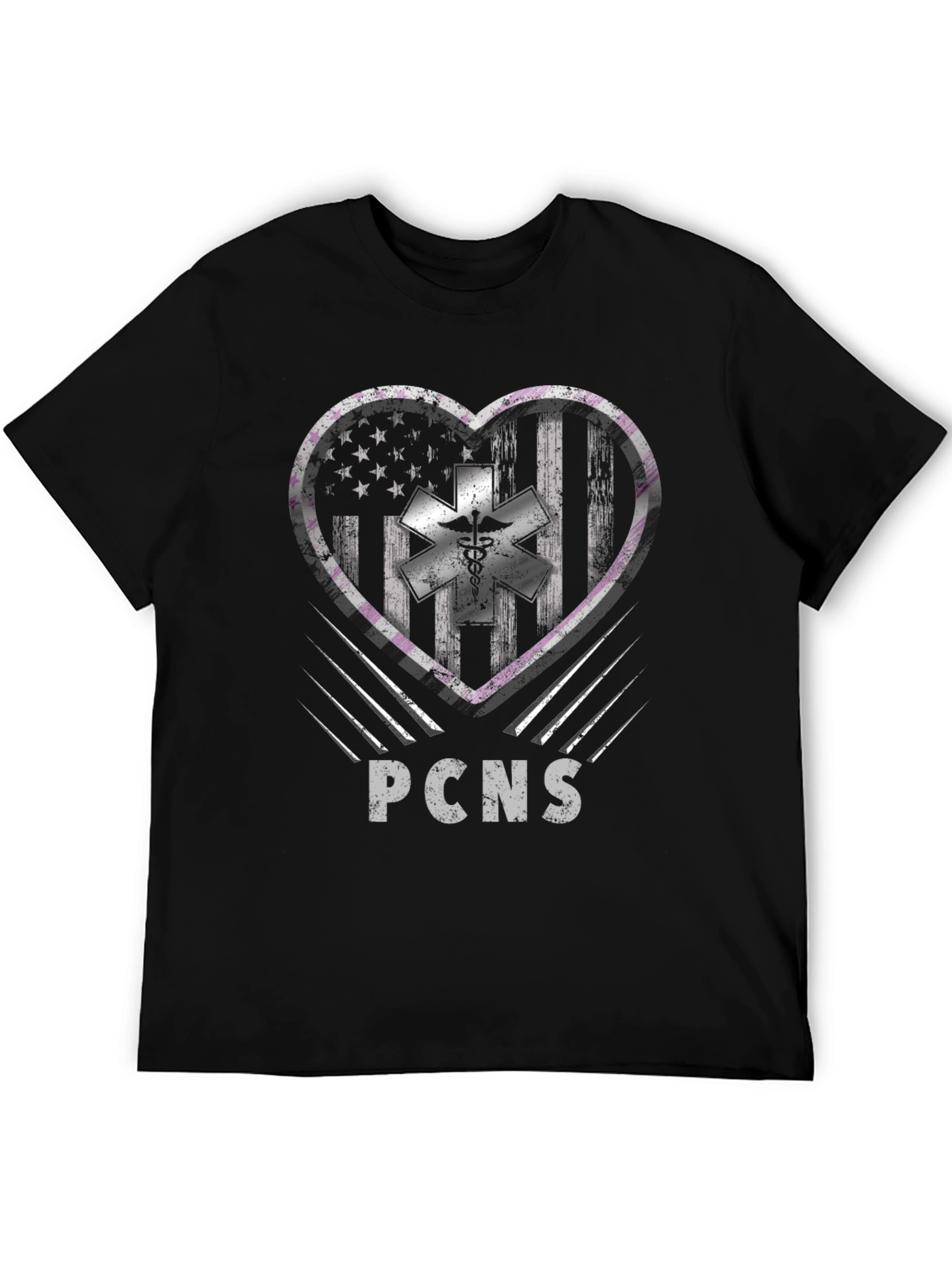 PCNS Heart Flag EMT T-Shirt - Paramedic EMS Tee
