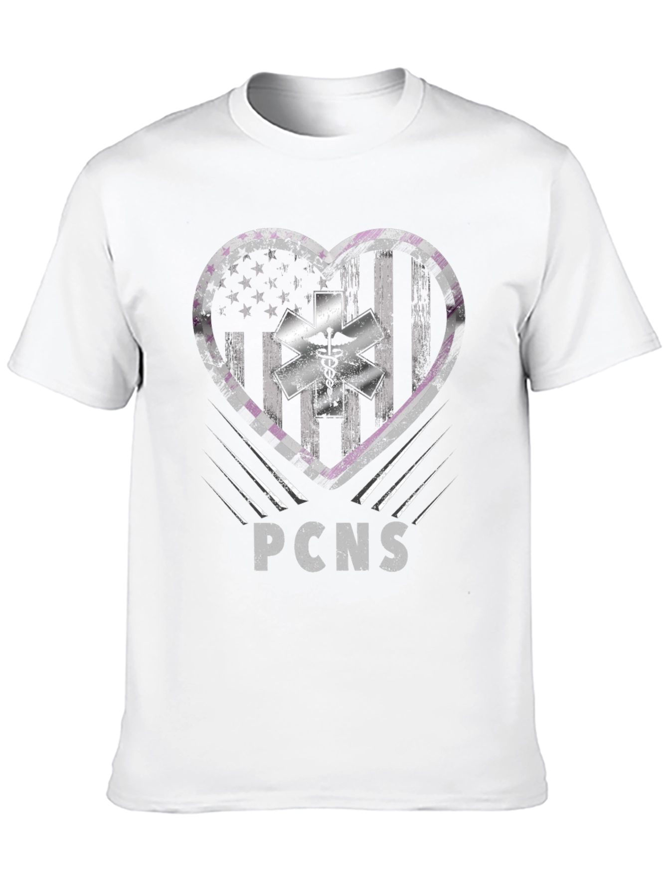 PCNS Heart Flag EMT T-Shirt - Paramedic EMS Tee