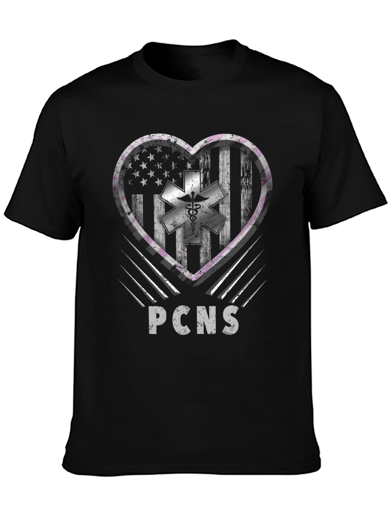 PCNS Heart Flag EMT T-Shirt - Paramedic EMS Tee