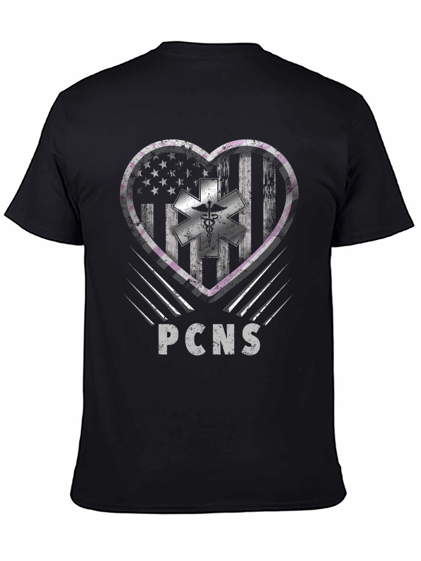 PCNS Heart Flag EMT T-Shirt - Paramedic EMS Tee