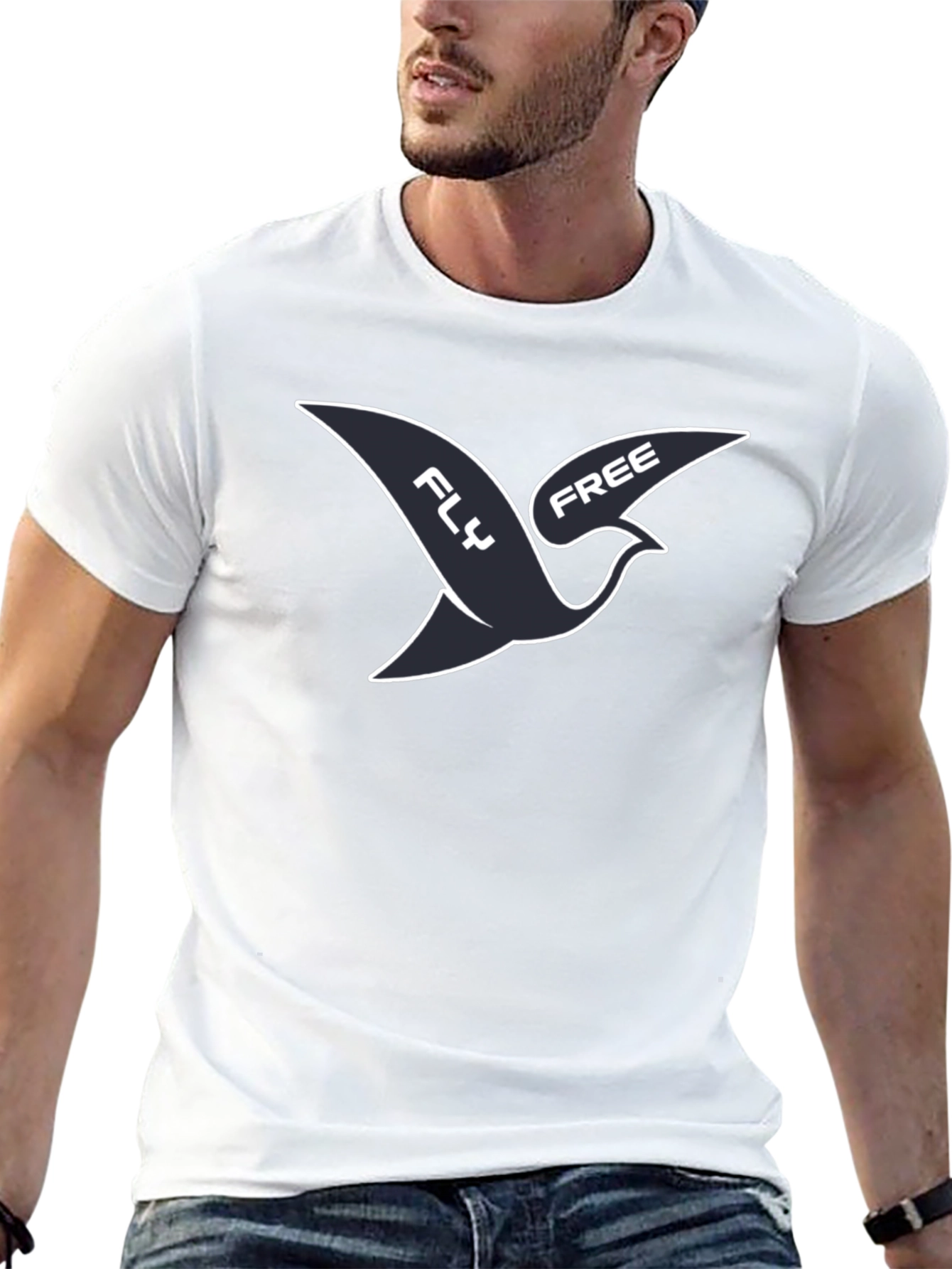 Fly Free Graphic Tee - Mens Casual Shirt
