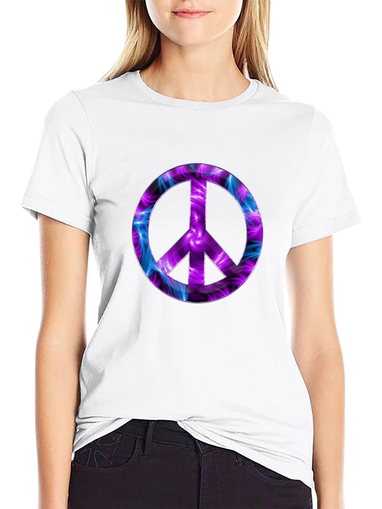 Peace Sign Graphic Tee - Black
