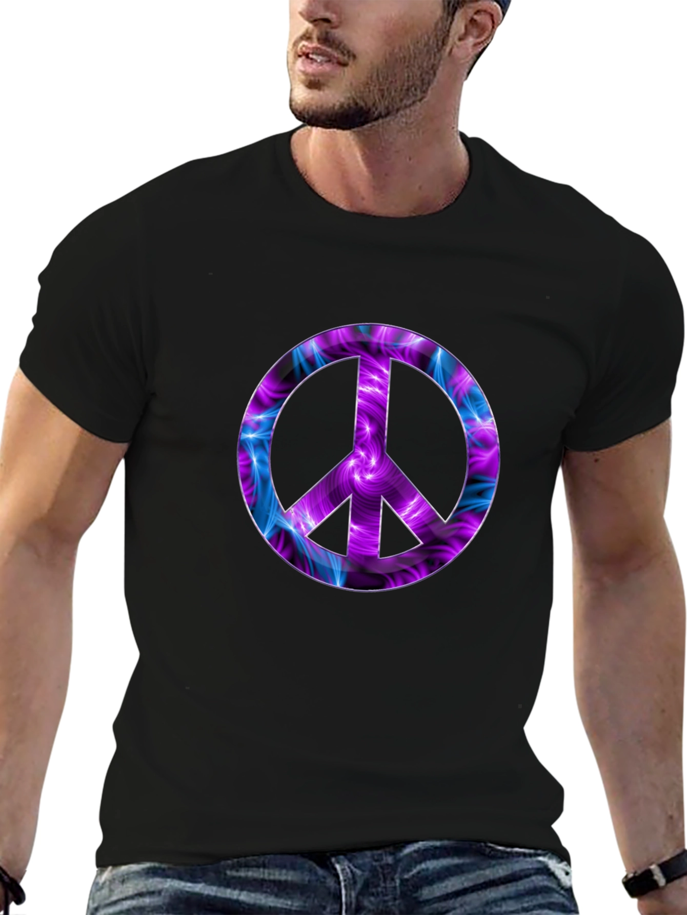Peace Sign Graphic Tee - Black