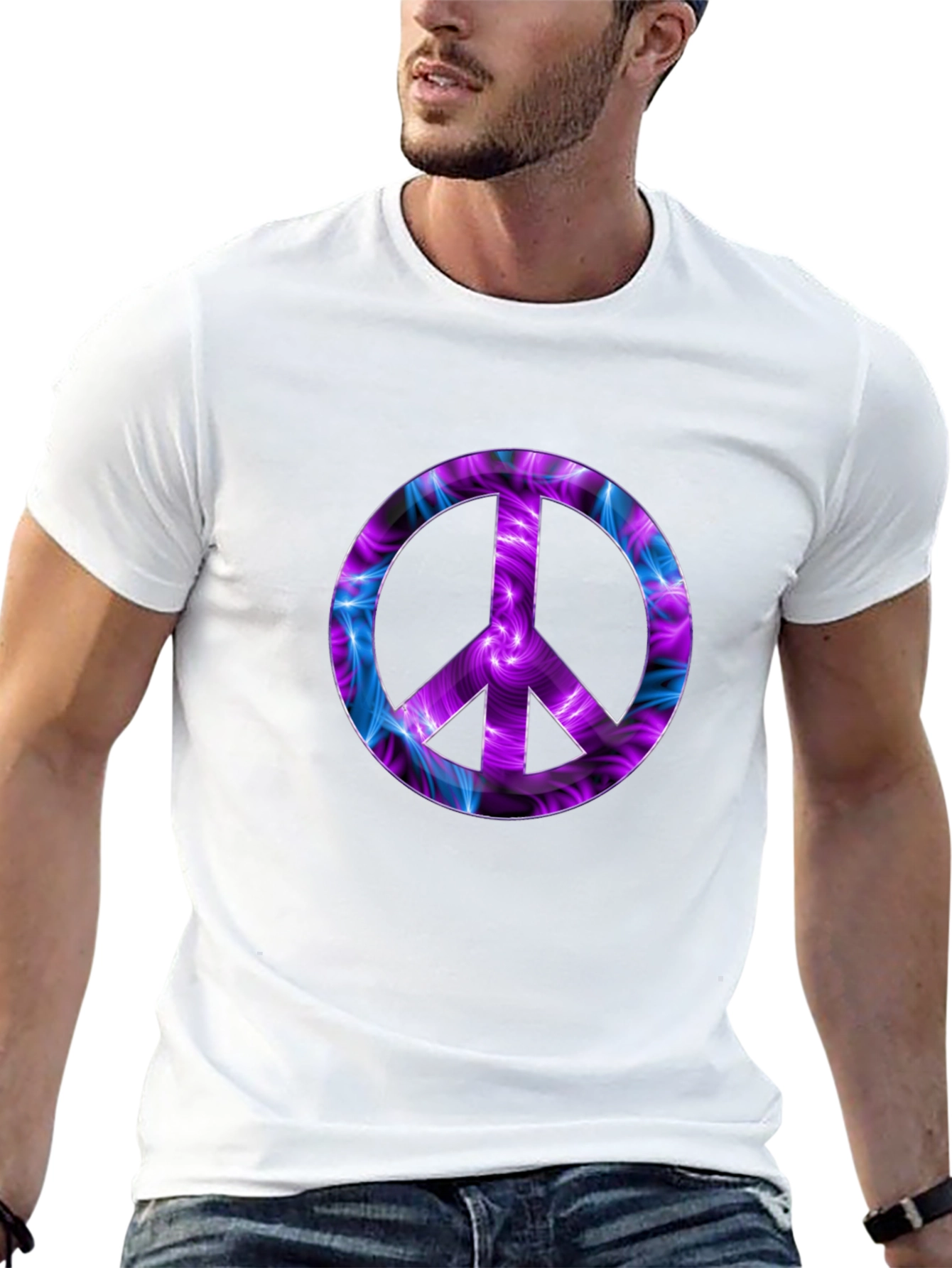 Peace Sign Graphic Tee - Black