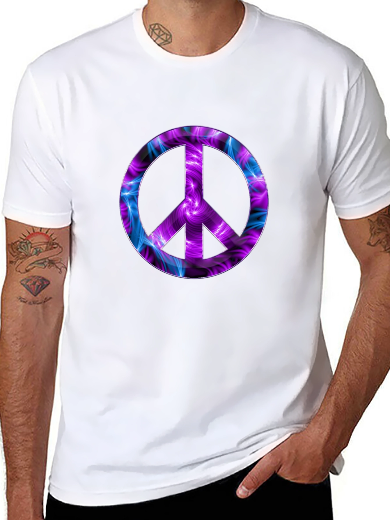 Peace Sign Graphic Tee - Black