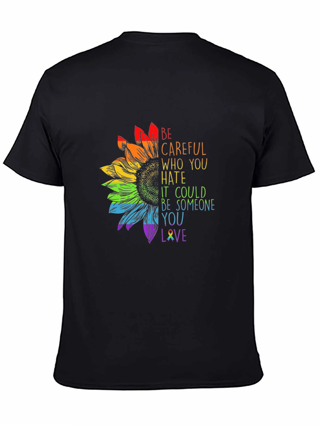 Rainbow Sunflower Graphic T-Shirt - Love & Support