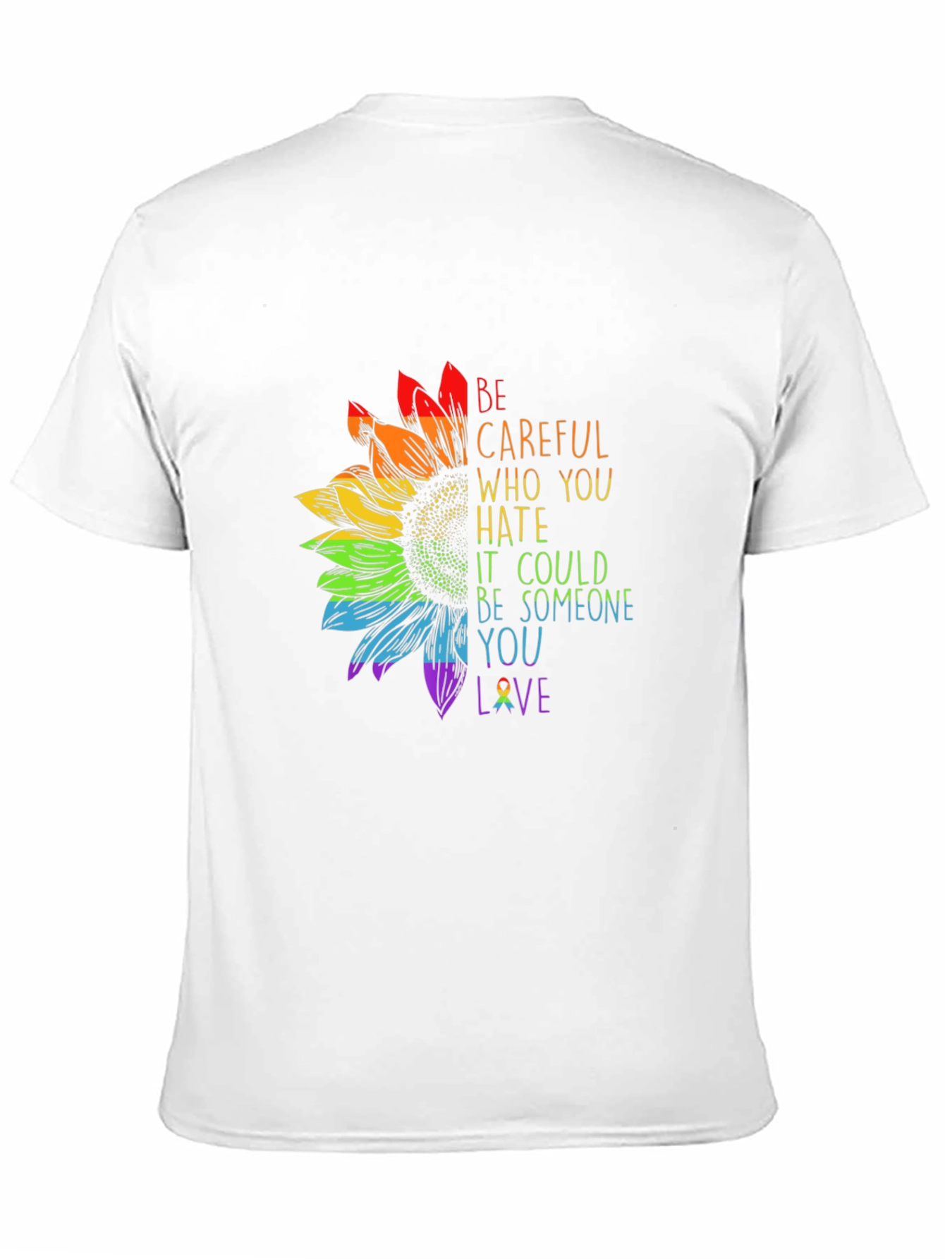 Rainbow Sunflower Graphic T-Shirt - Love & Support