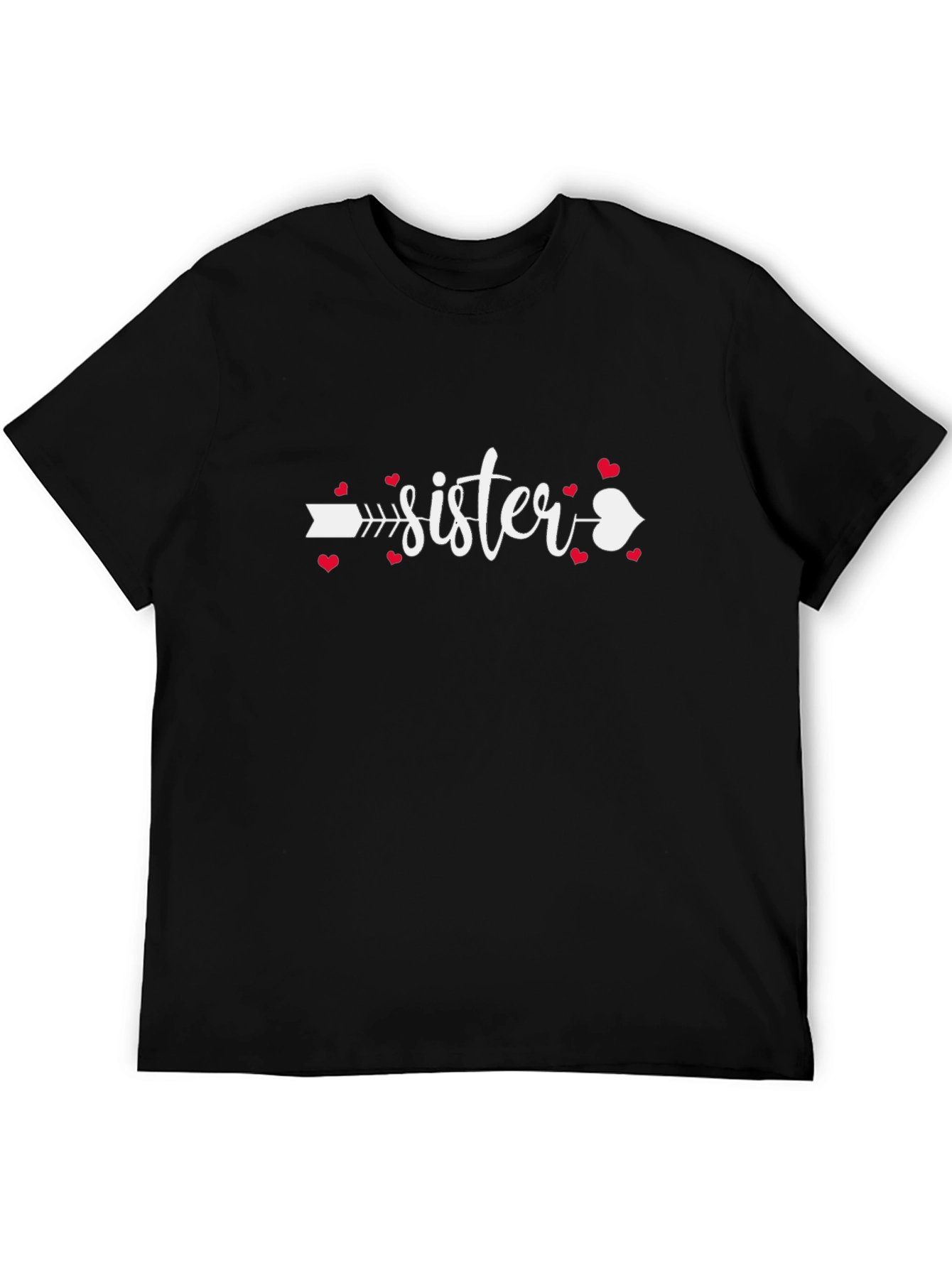 Sister Arrow Heart Graphic Tee - Black T-Shirt