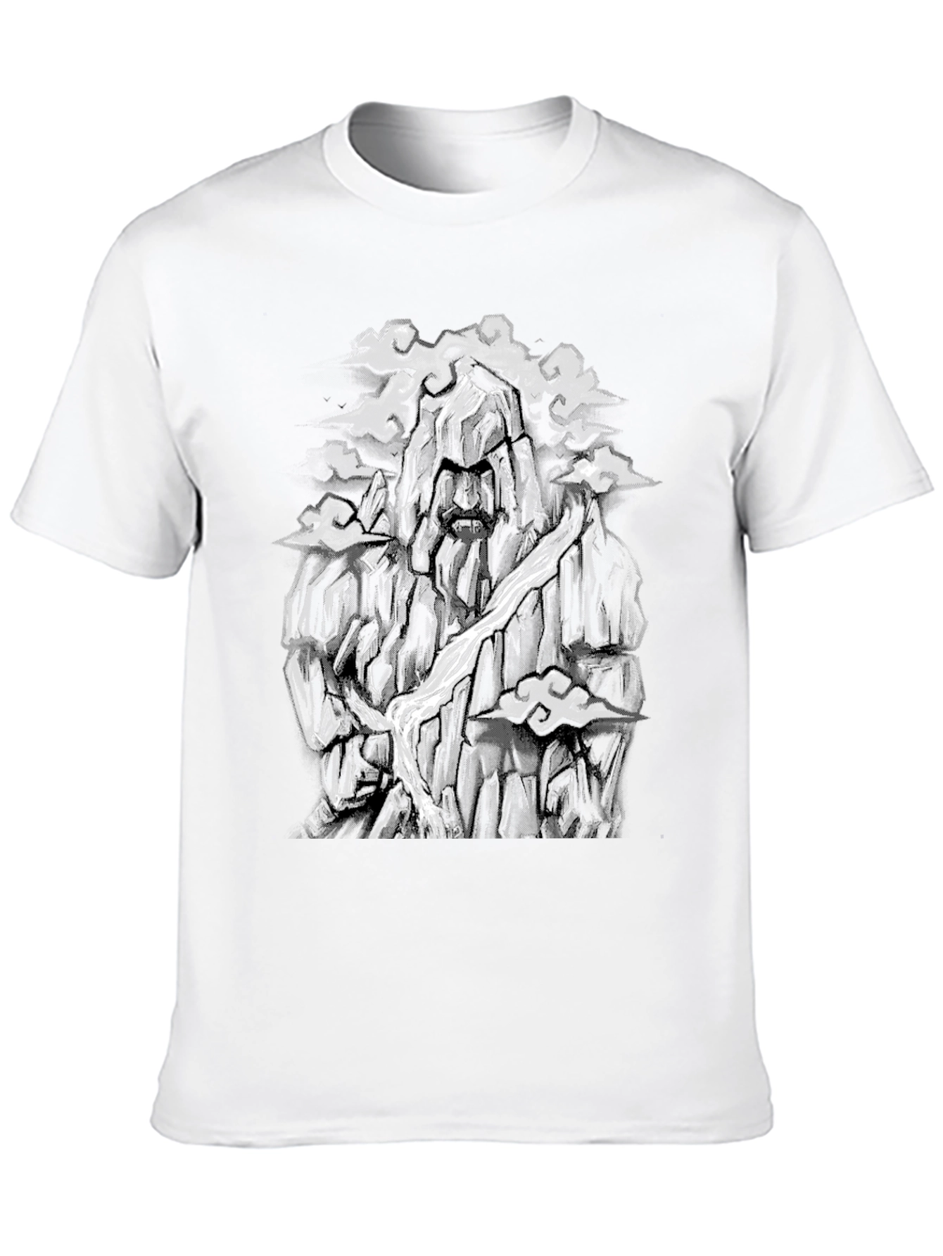 Mountain Face Graphic Tee - Black Cotton Blend