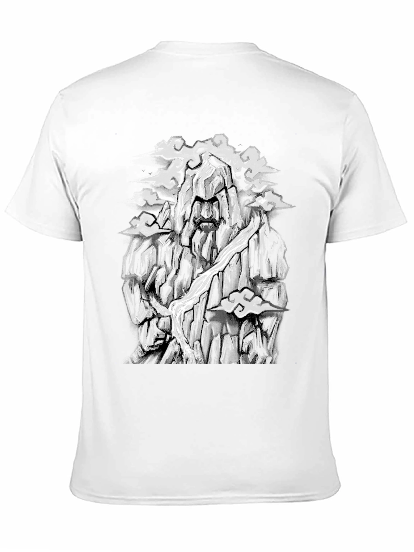 Mountain Face Graphic Tee - Black Cotton Blend