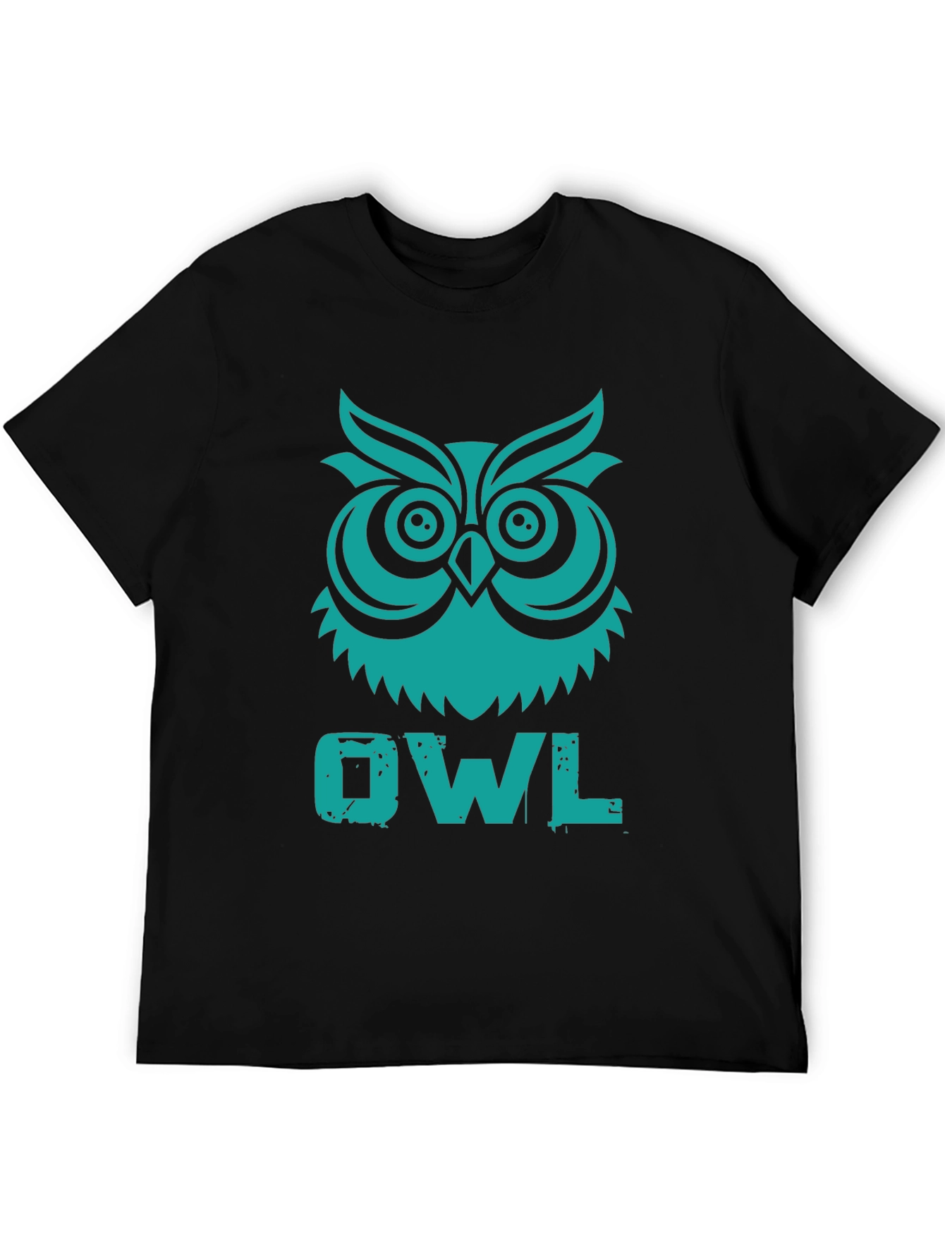 Owl Graphic Tee - Black Cotton T-Shirt