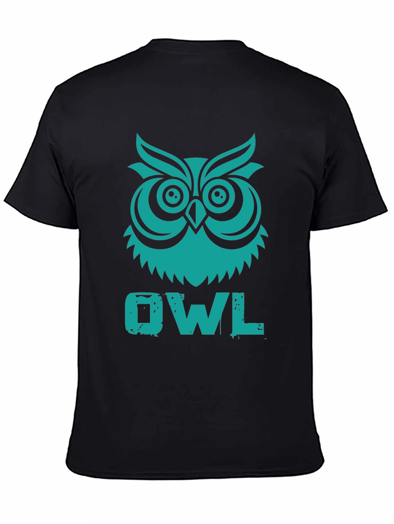 Owl Graphic Tee - Black Cotton T-Shirt
