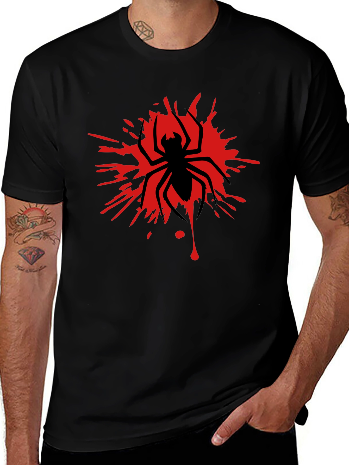 Spider Graphic T-Shirt - Black