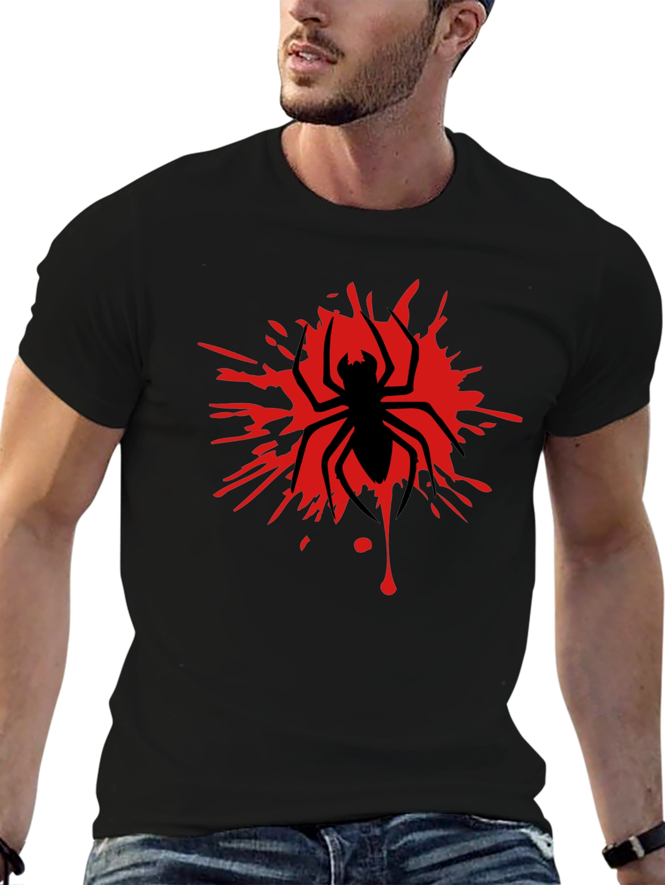 Spider Graphic T-Shirt - Black