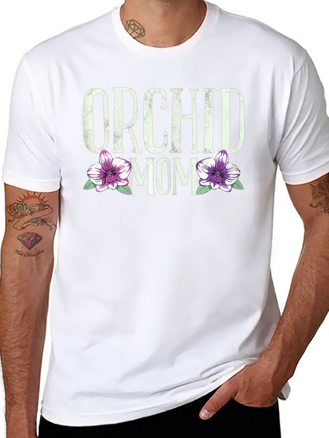 Orchid Mom T-Shirt - Floral Graphic Tee