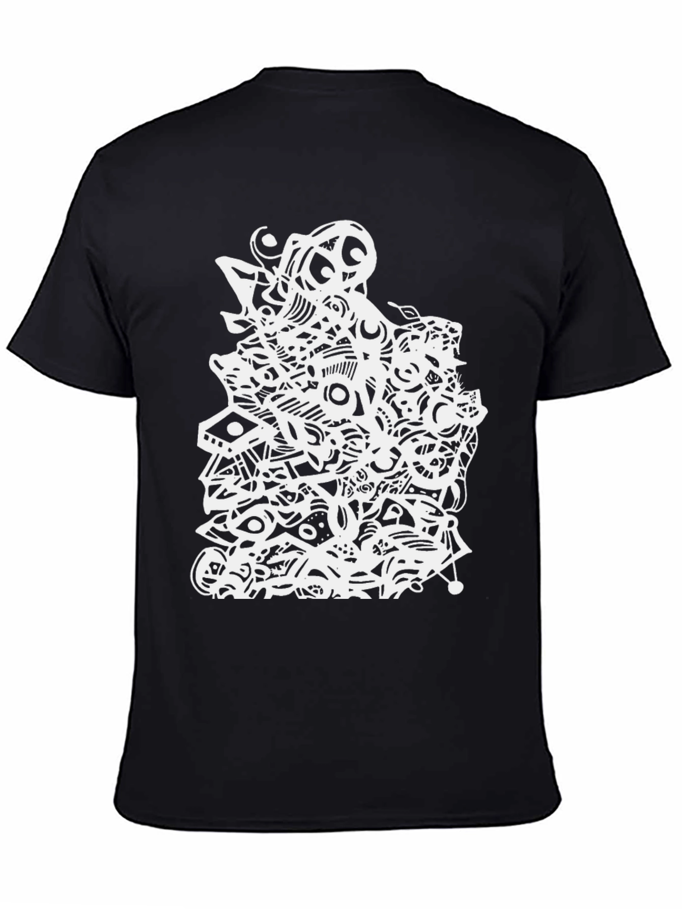 Abstract Graphic Tee - Black Cotton T-Shirt