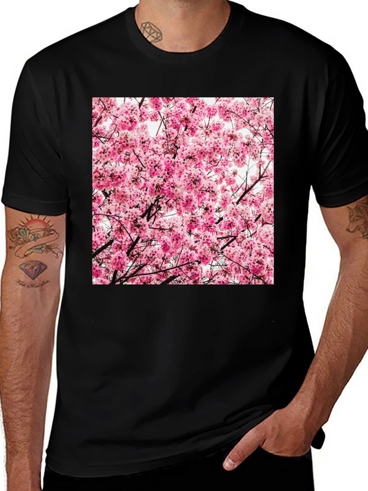 Floral Print T-Shirt - Cherry Blossom Design