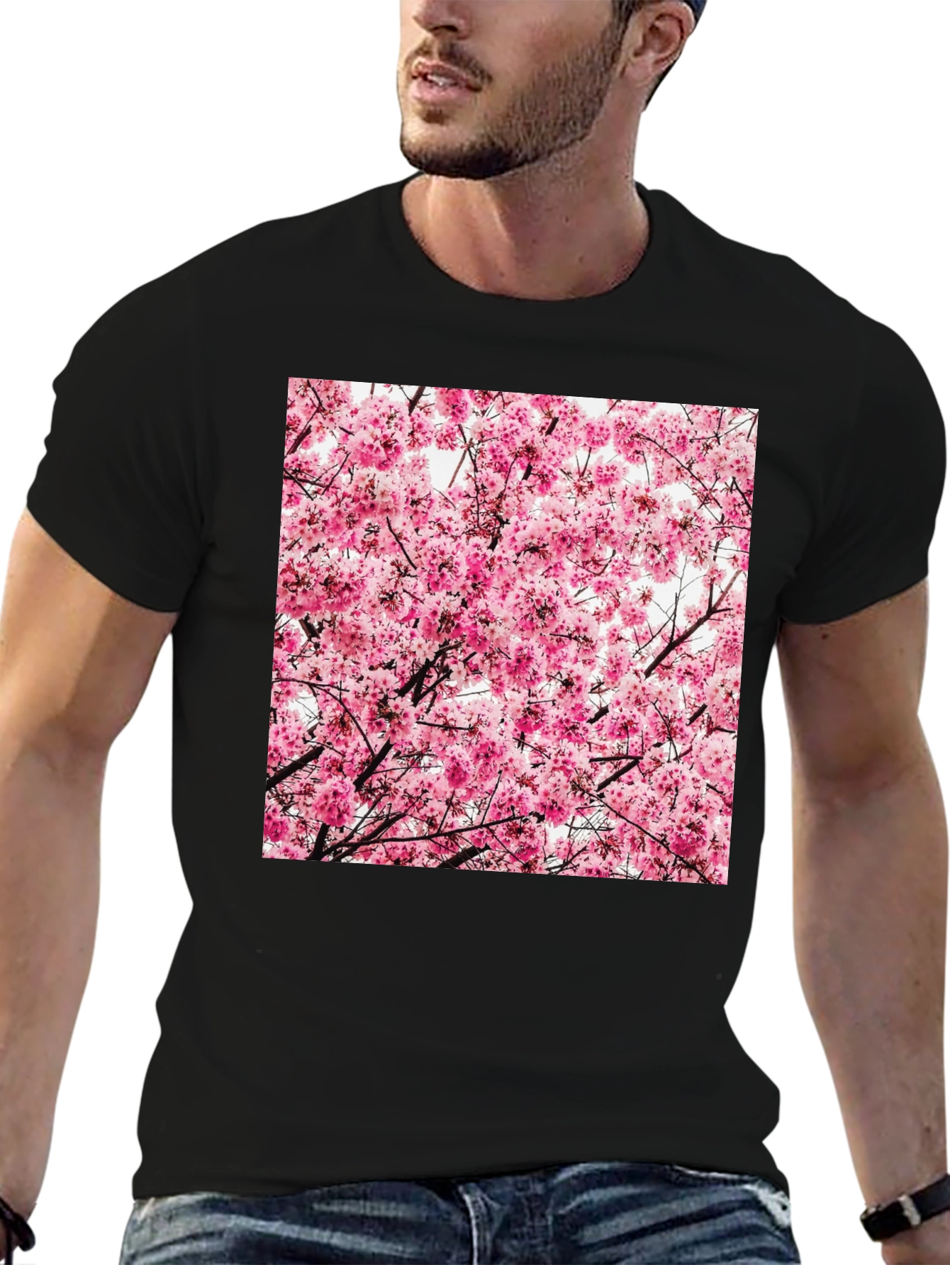 Floral Print T-Shirt - Cherry Blossom Design