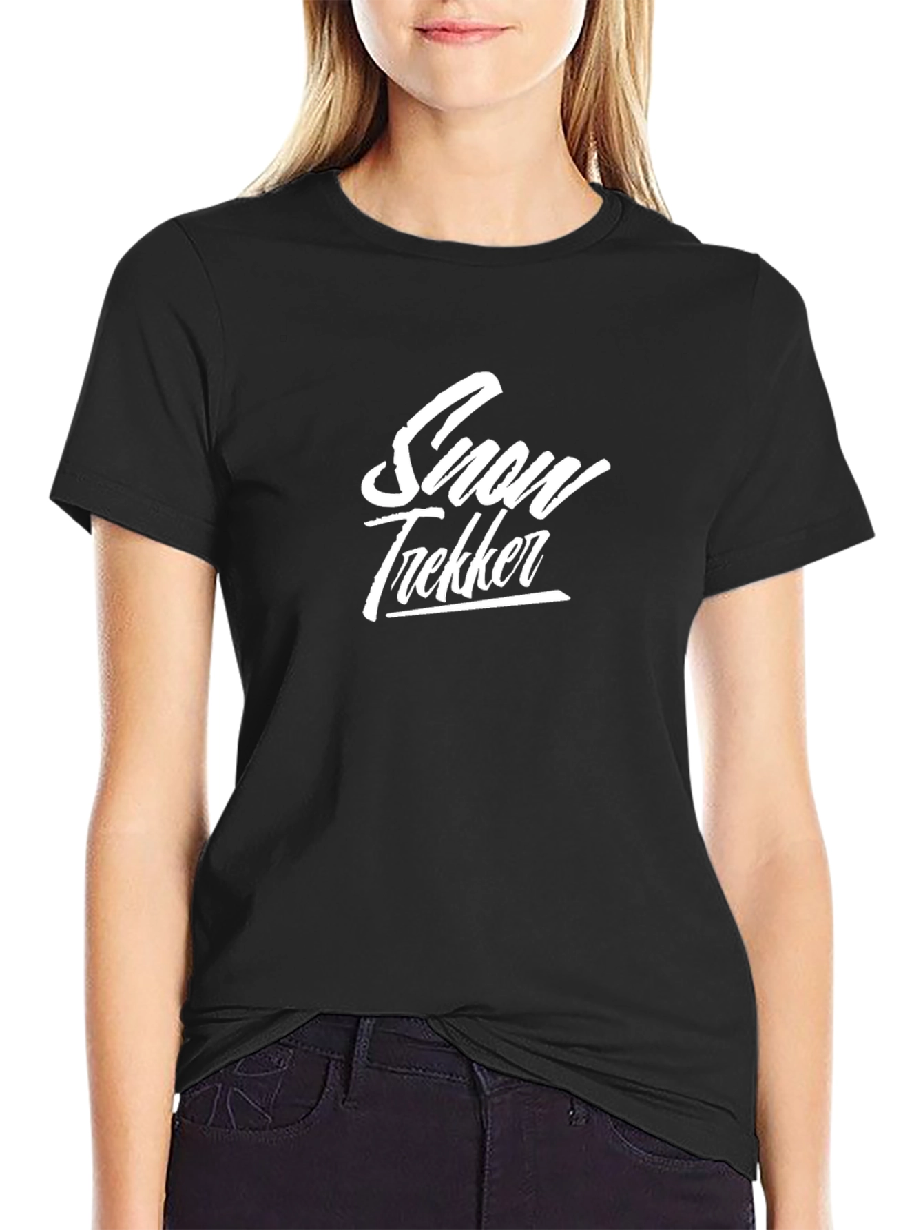 Snow Trekker Black Graphic Tee - Adventure Ready