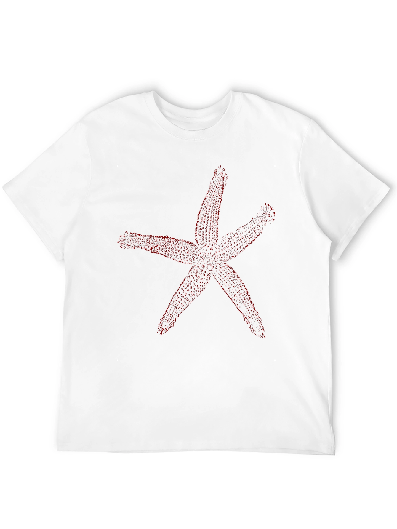 Red Starfish Graphic Black T-Shirt
