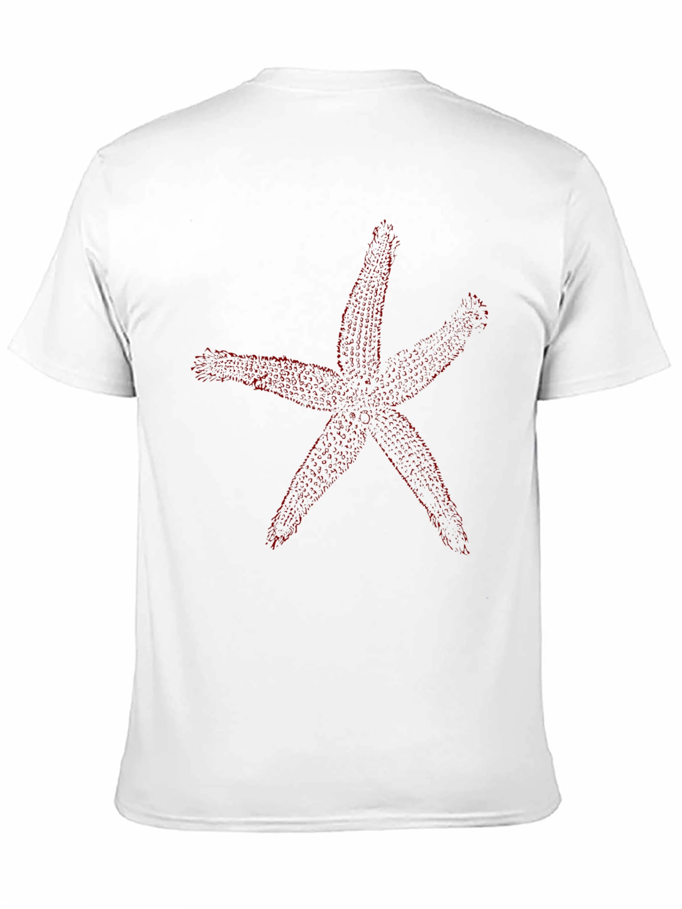 Red Starfish Graphic Black T-Shirt