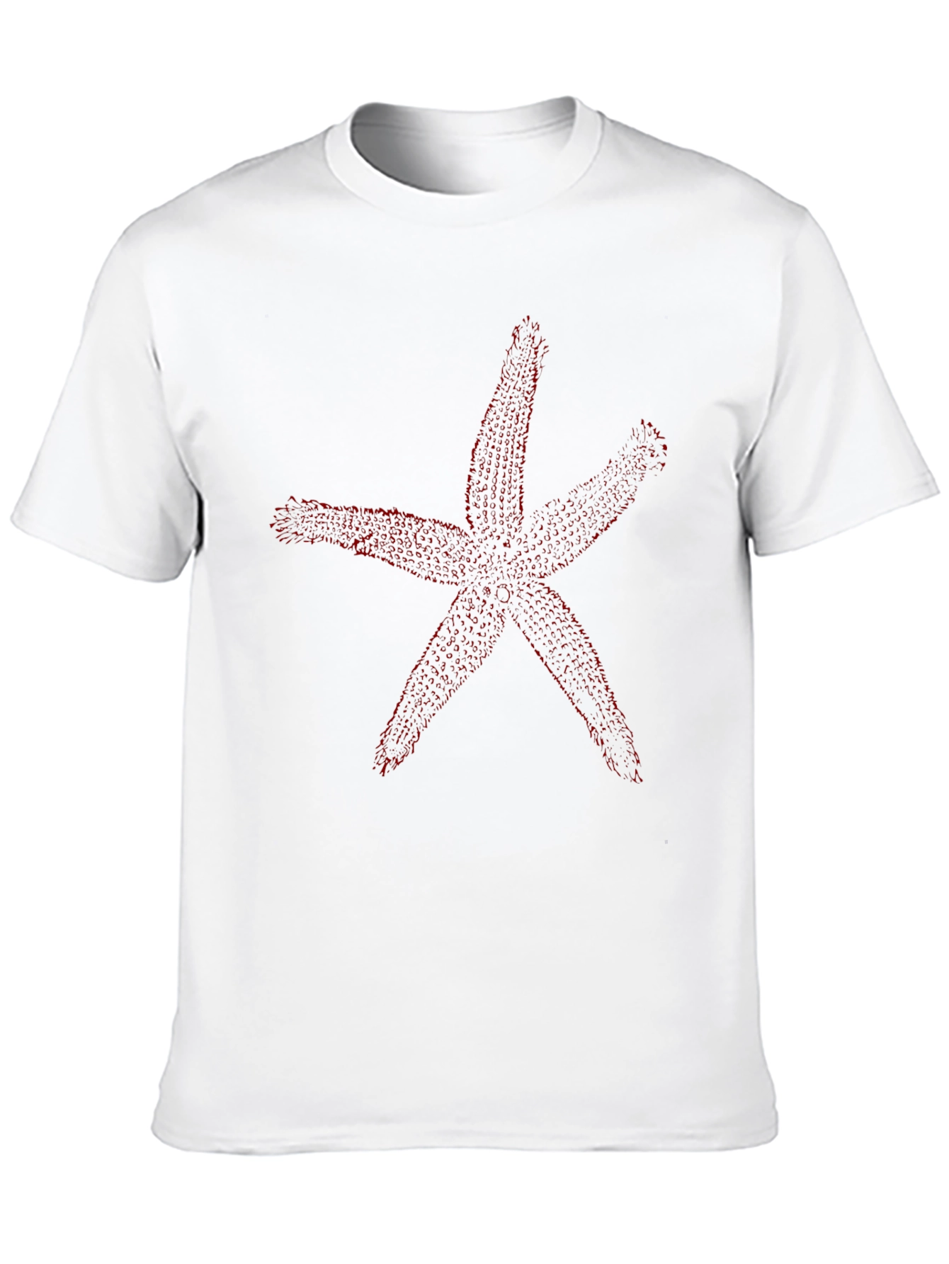 Red Starfish Graphic Black T-Shirt
