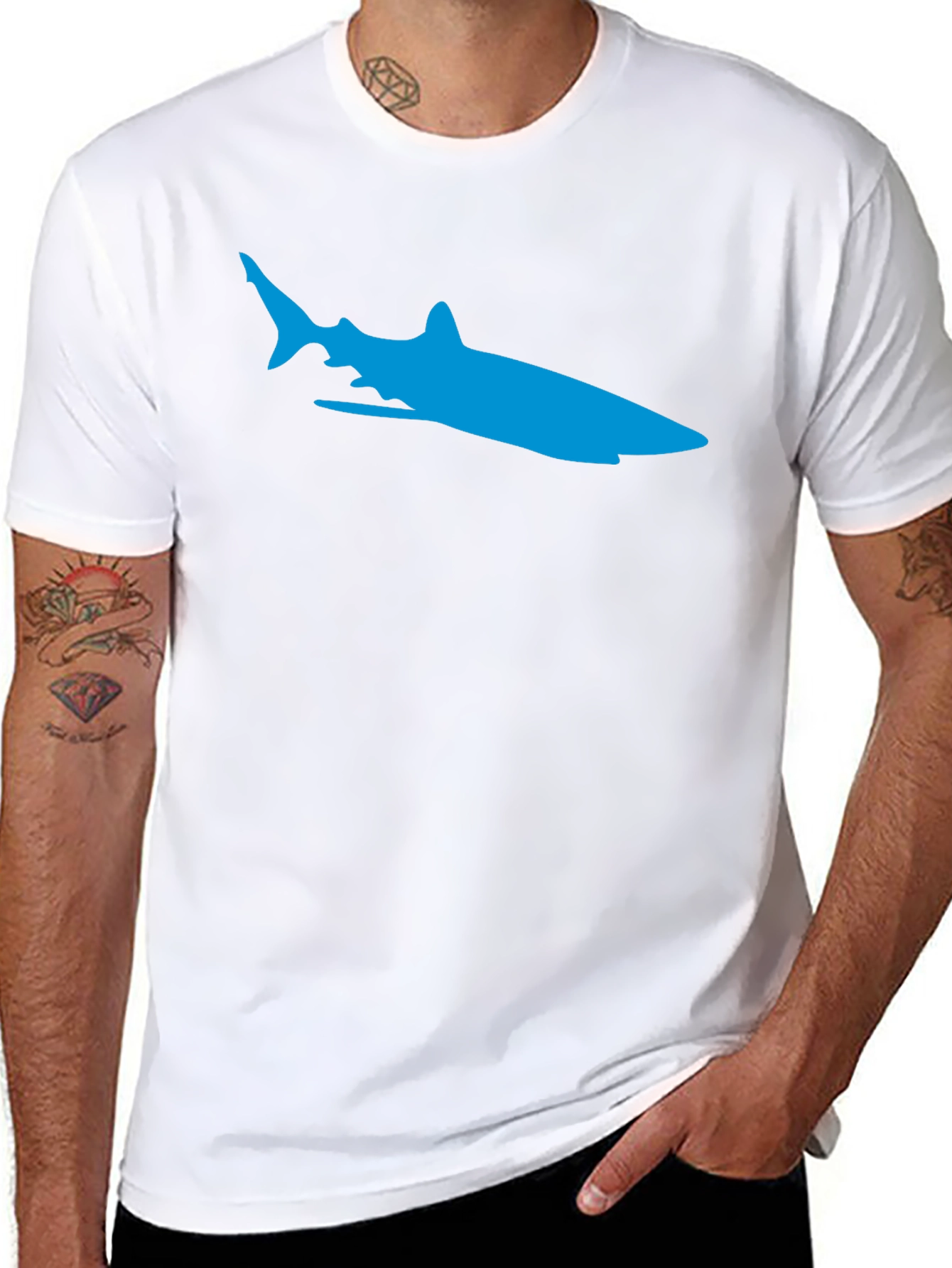 Cool Blue Shark Graphic T-Shirt
