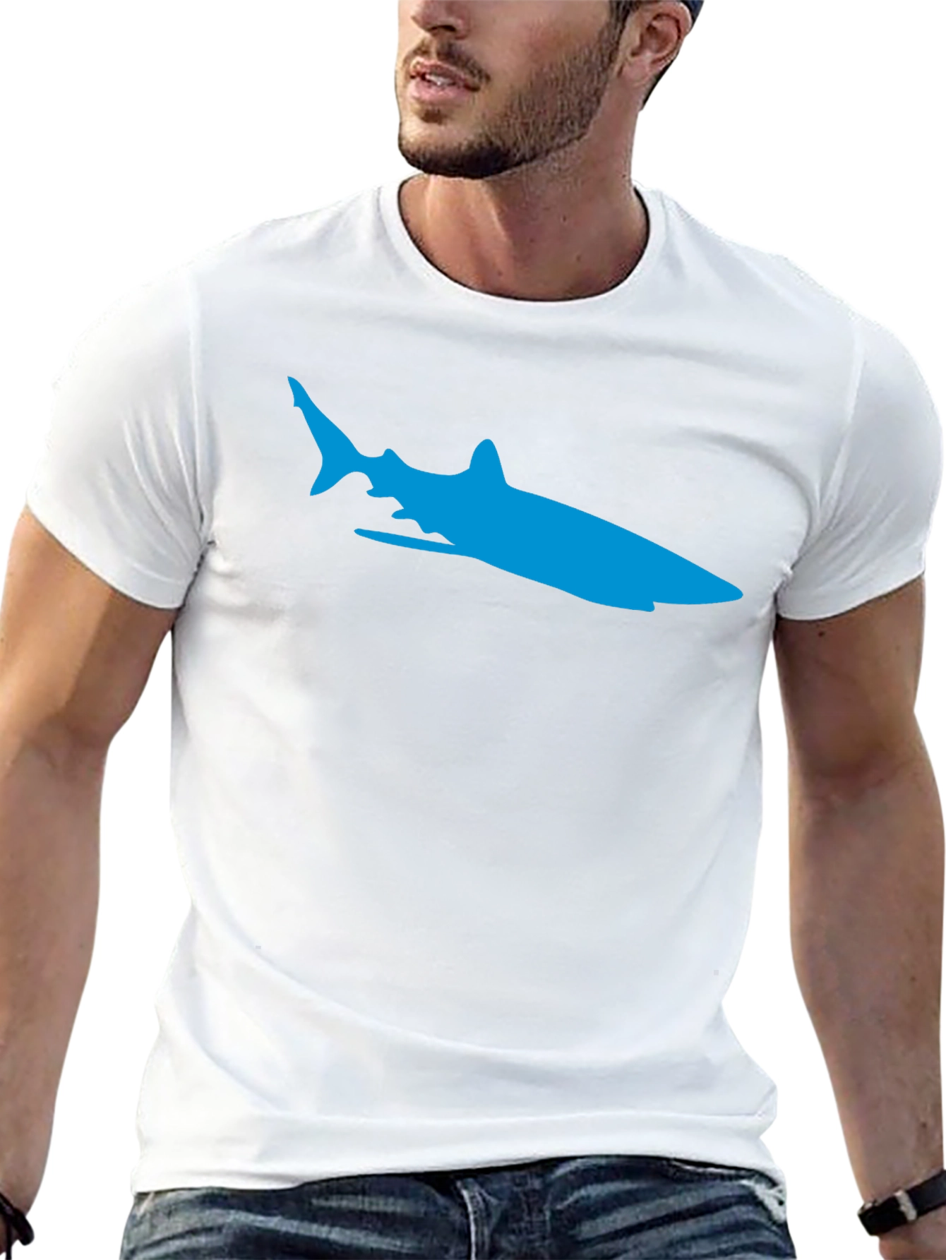 Cool Blue Shark Graphic T-Shirt
