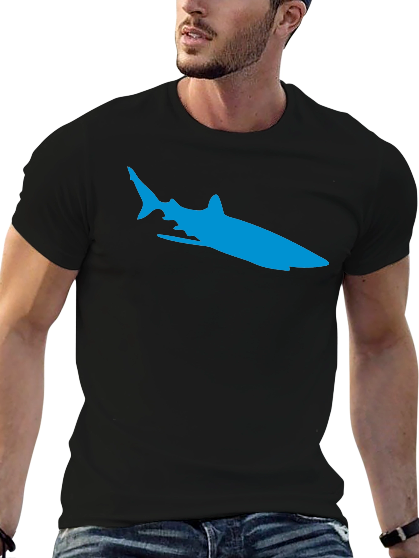 Cool Blue Shark Graphic T-Shirt