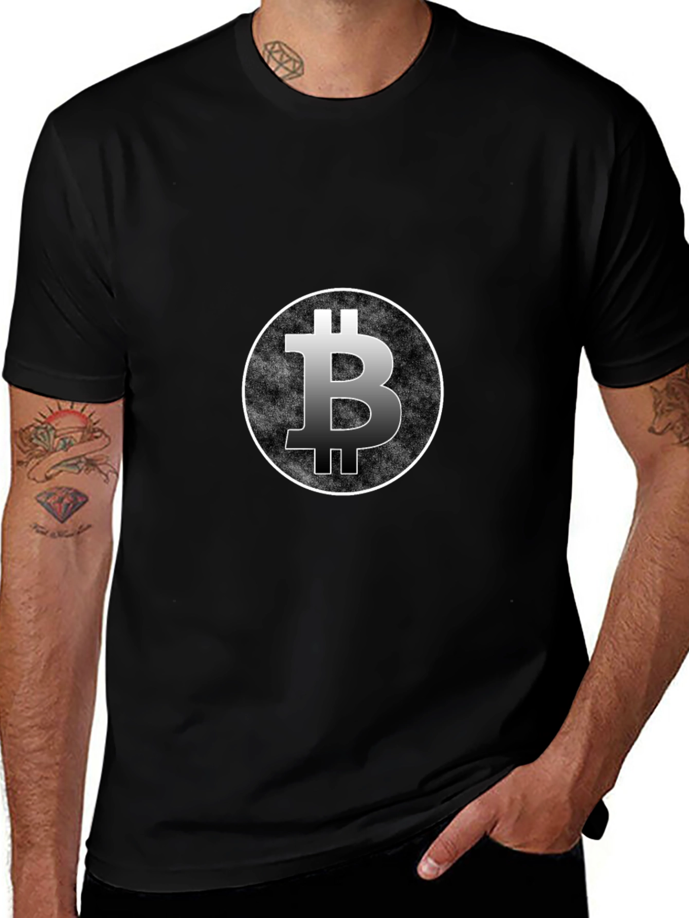 Bitcoin Logo Black T-Shirt Crypto Currency Tee