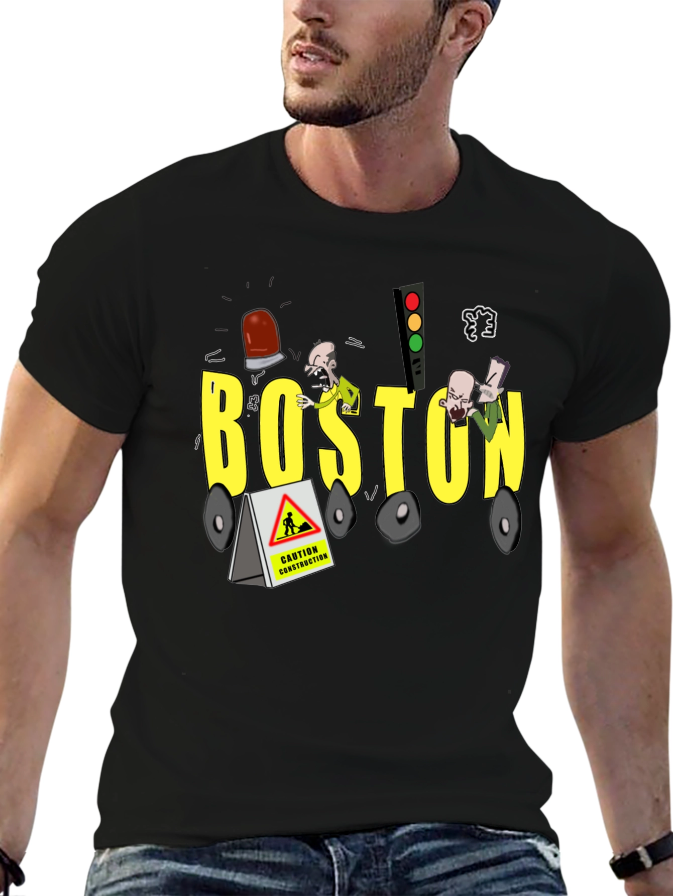 Boston Construction Crew Neck T-Shirt