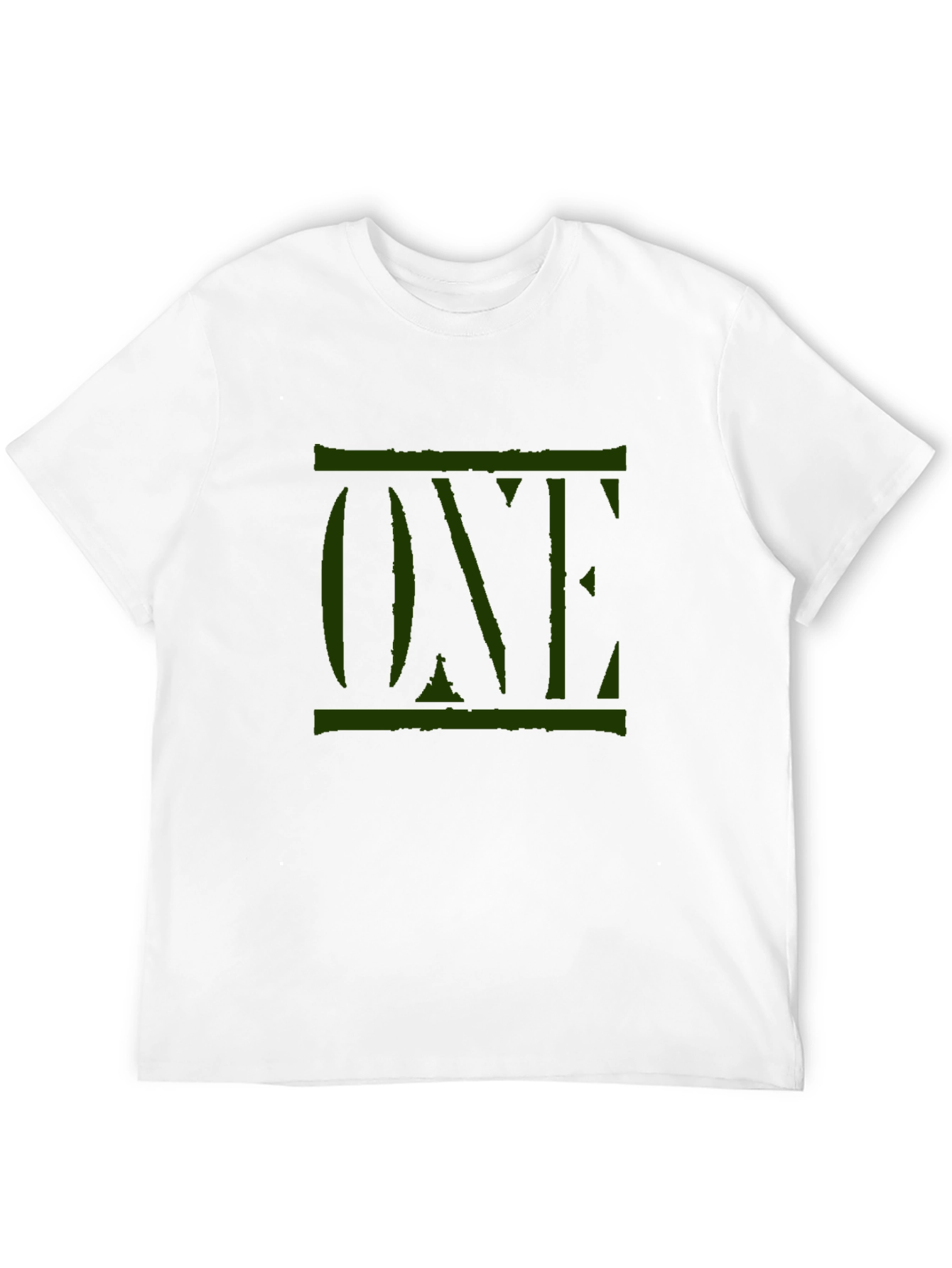 Mens Black T-Shirt with Green ONE Graphic