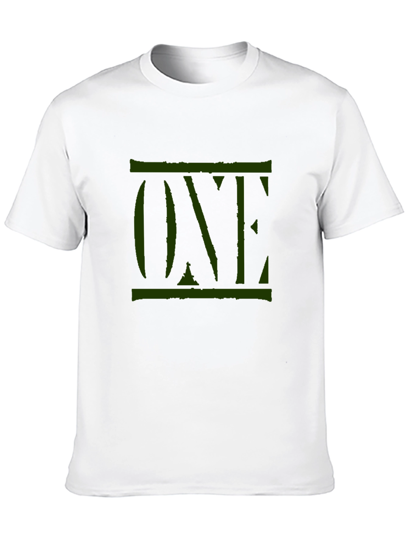 Mens Black T-Shirt with Green ONE Graphic