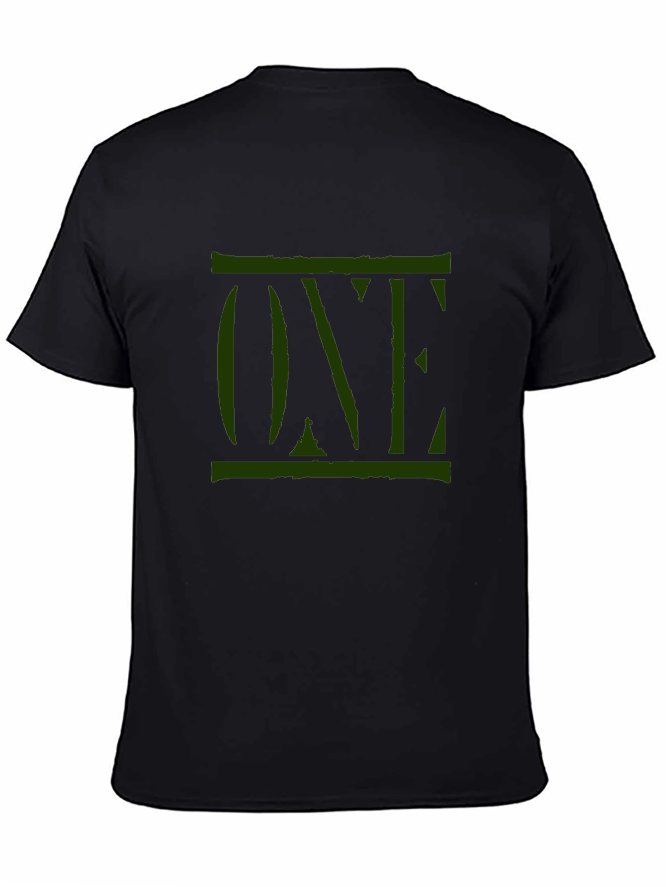 Mens Black T-Shirt with Green ONE Graphic